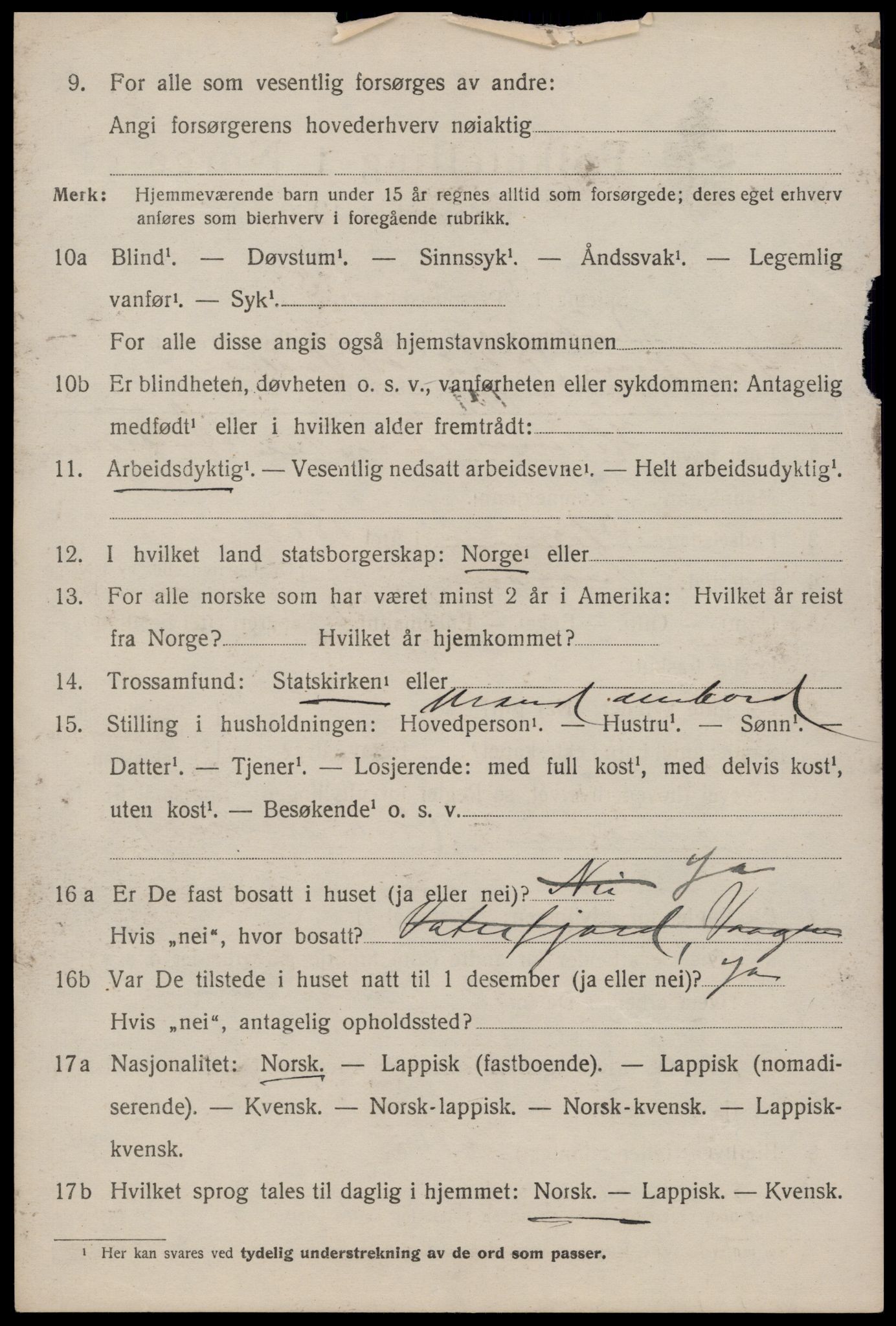 SAT, 1920 census for Buksnes, 1920, p. 3388