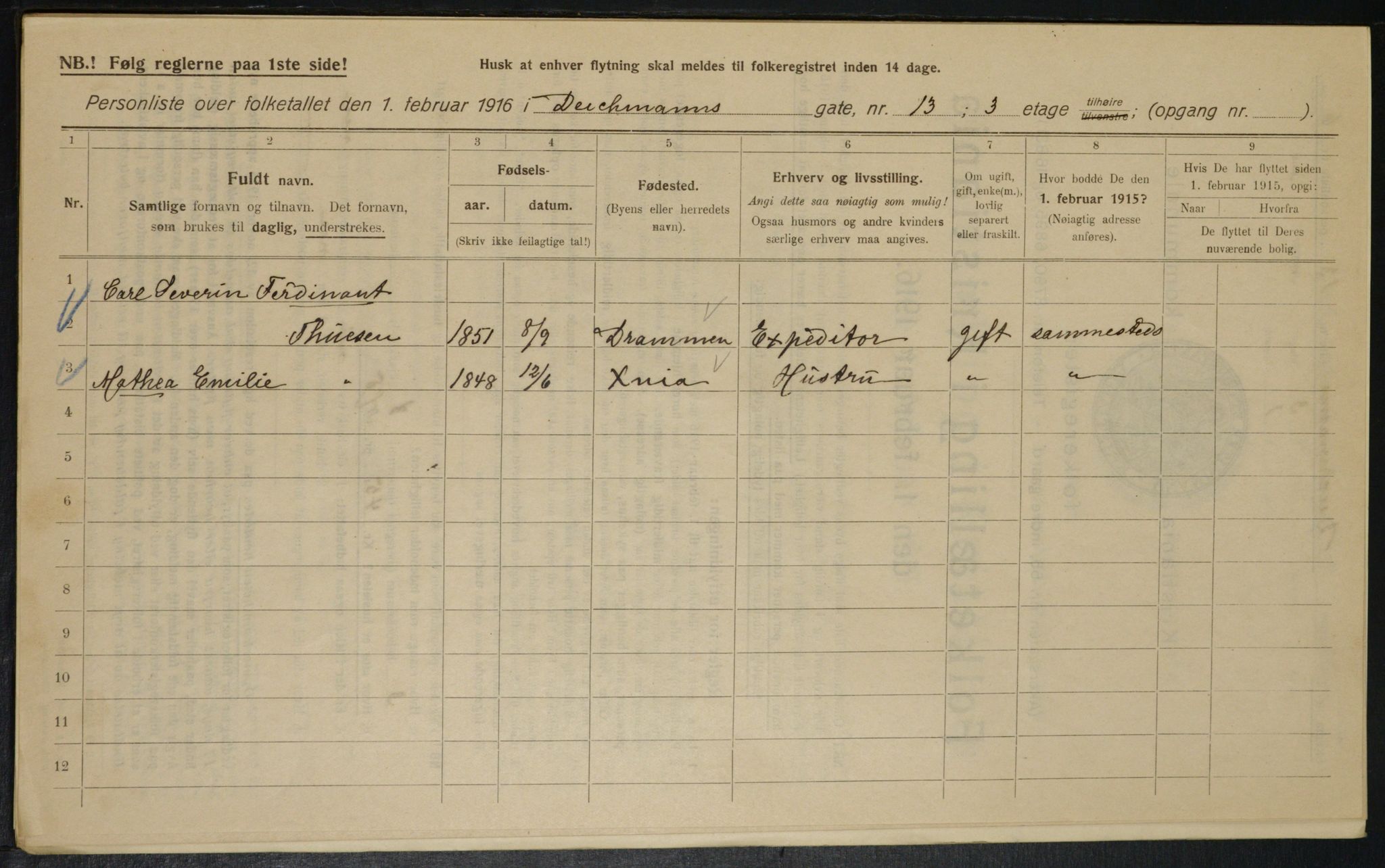 OBA, Municipal Census 1916 for Kristiania, 1916, p. 15716