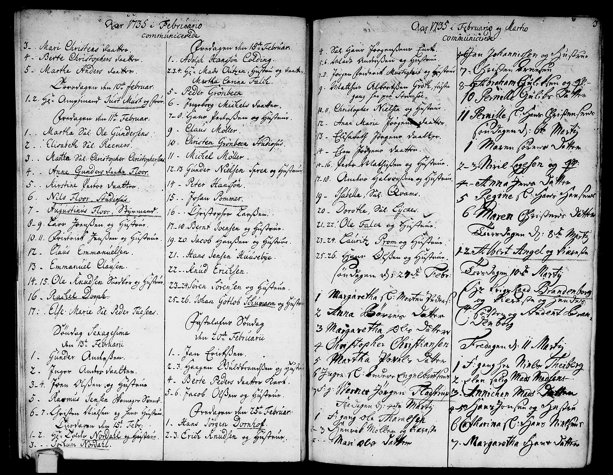 Strømsø kirkebøker, AV/SAKO-A-246/F/Fa/L0005: Parish register (official) no. I 5, 1734-1739, p. 3