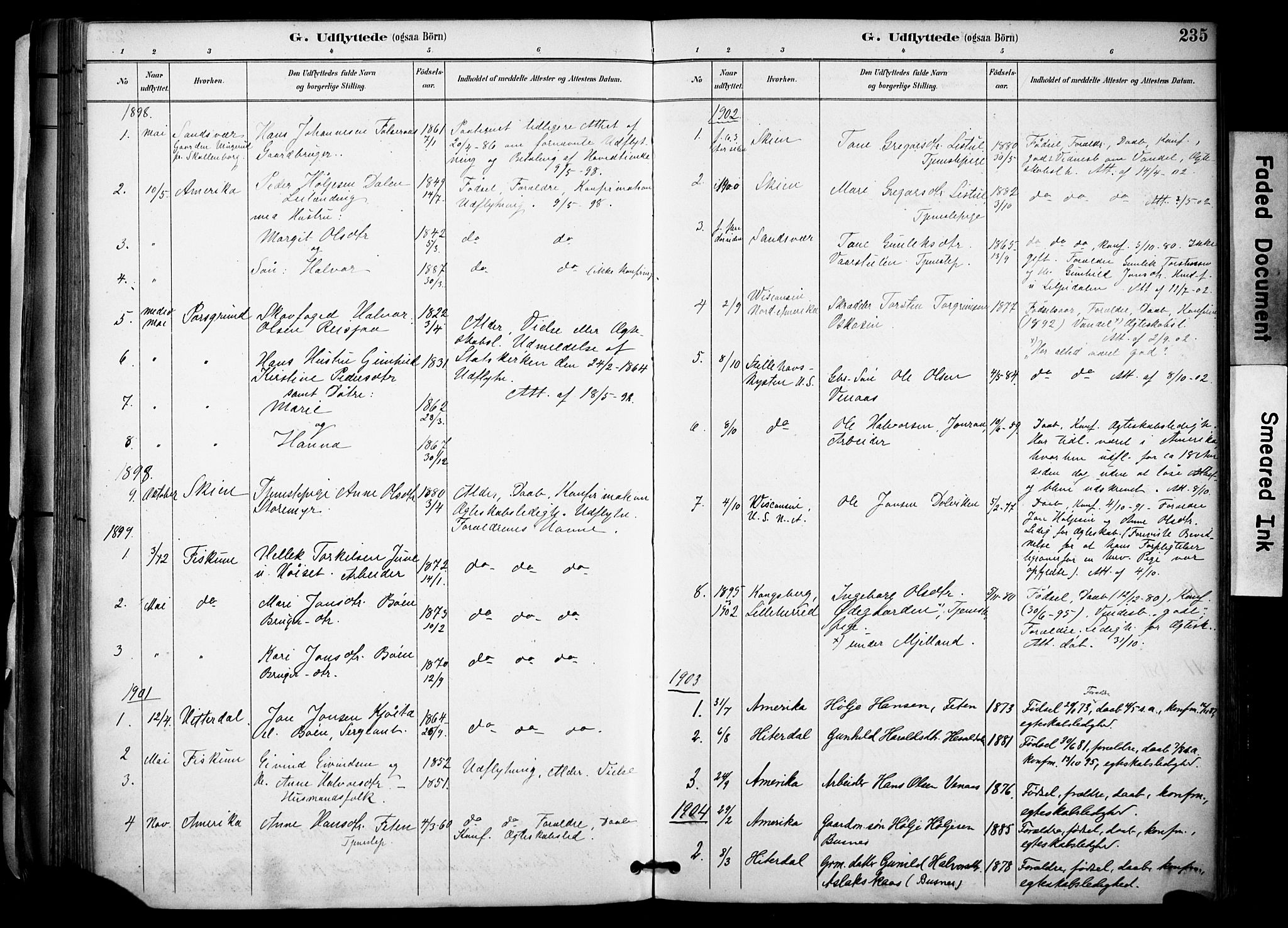 Gransherad kirkebøker, SAKO/A-267/F/Fa/L0005: Parish register (official) no. I 5, 1887-1916, p. 235