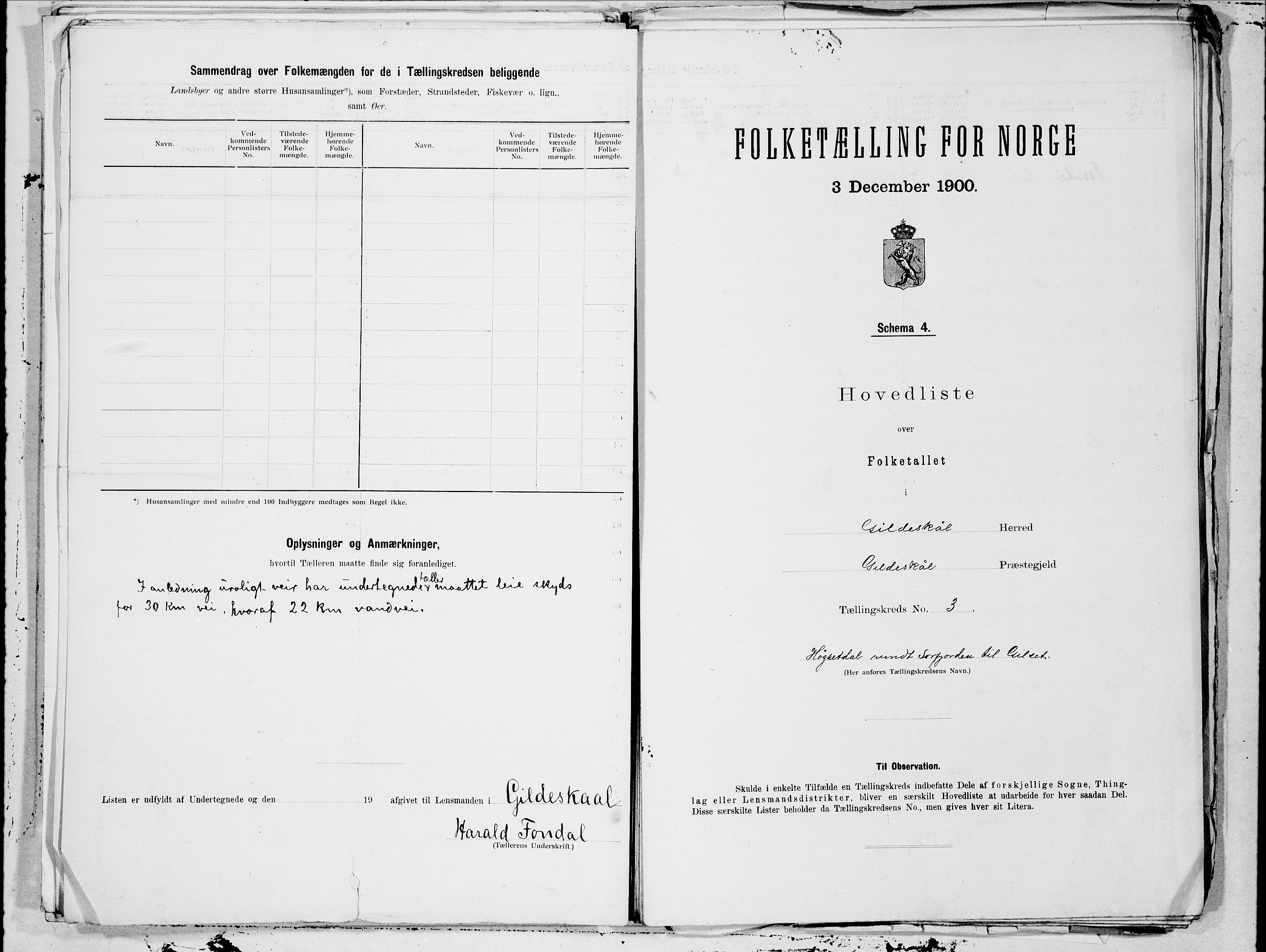 SAT, 1900 census for Gildeskål, 1900, p. 6
