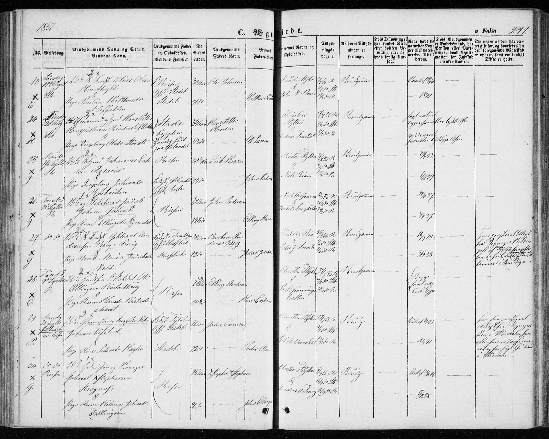 Ministerialprotokoller, klokkerbøker og fødselsregistre - Sør-Trøndelag, SAT/A-1456/646/L0611: Parish register (official) no. 646A09, 1848-1857, p. 247