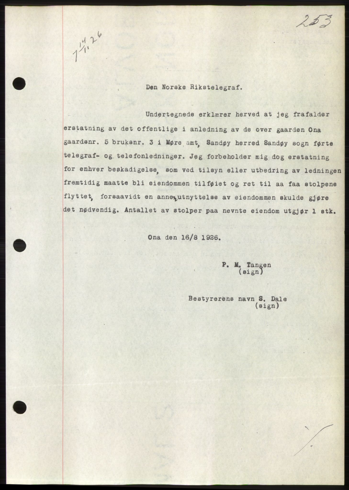 Romsdal sorenskriveri, AV/SAT-A-4149/1/2/2C/L0051: Mortgage book no. 45, 1926-1927, Deed date: 14.10.1926