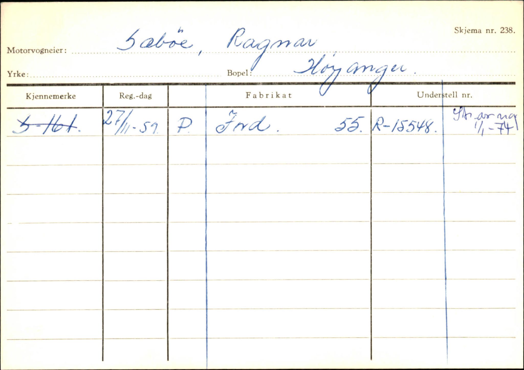 Statens vegvesen, Sogn og Fjordane vegkontor, SAB/A-5301/4/F/L0131: Eigarregister Høyanger P-Å. Stryn S-Å, 1945-1975, p. 508