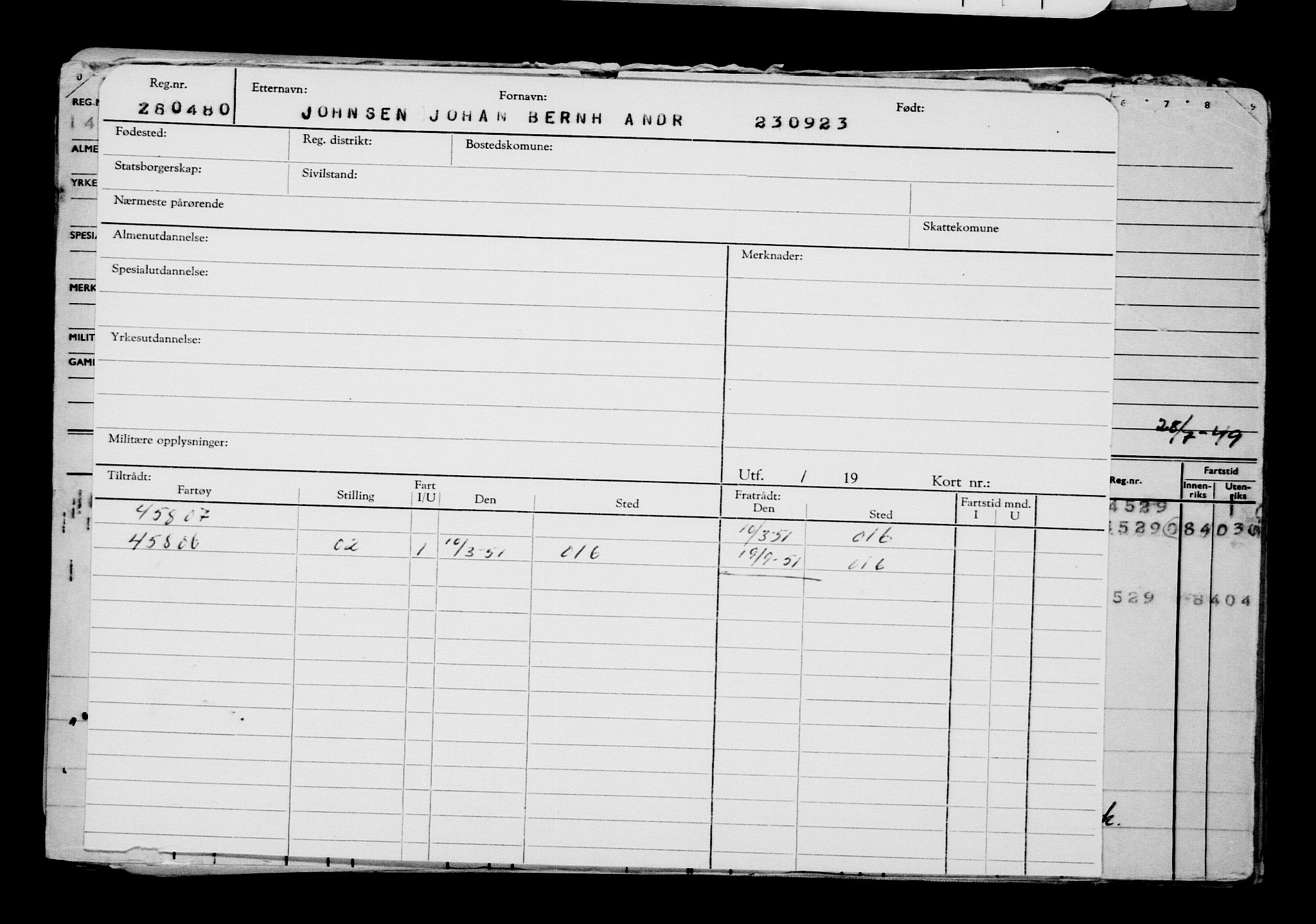 Direktoratet for sjømenn, AV/RA-S-3545/G/Gb/L0223: Hovedkort, 1923, p. 235