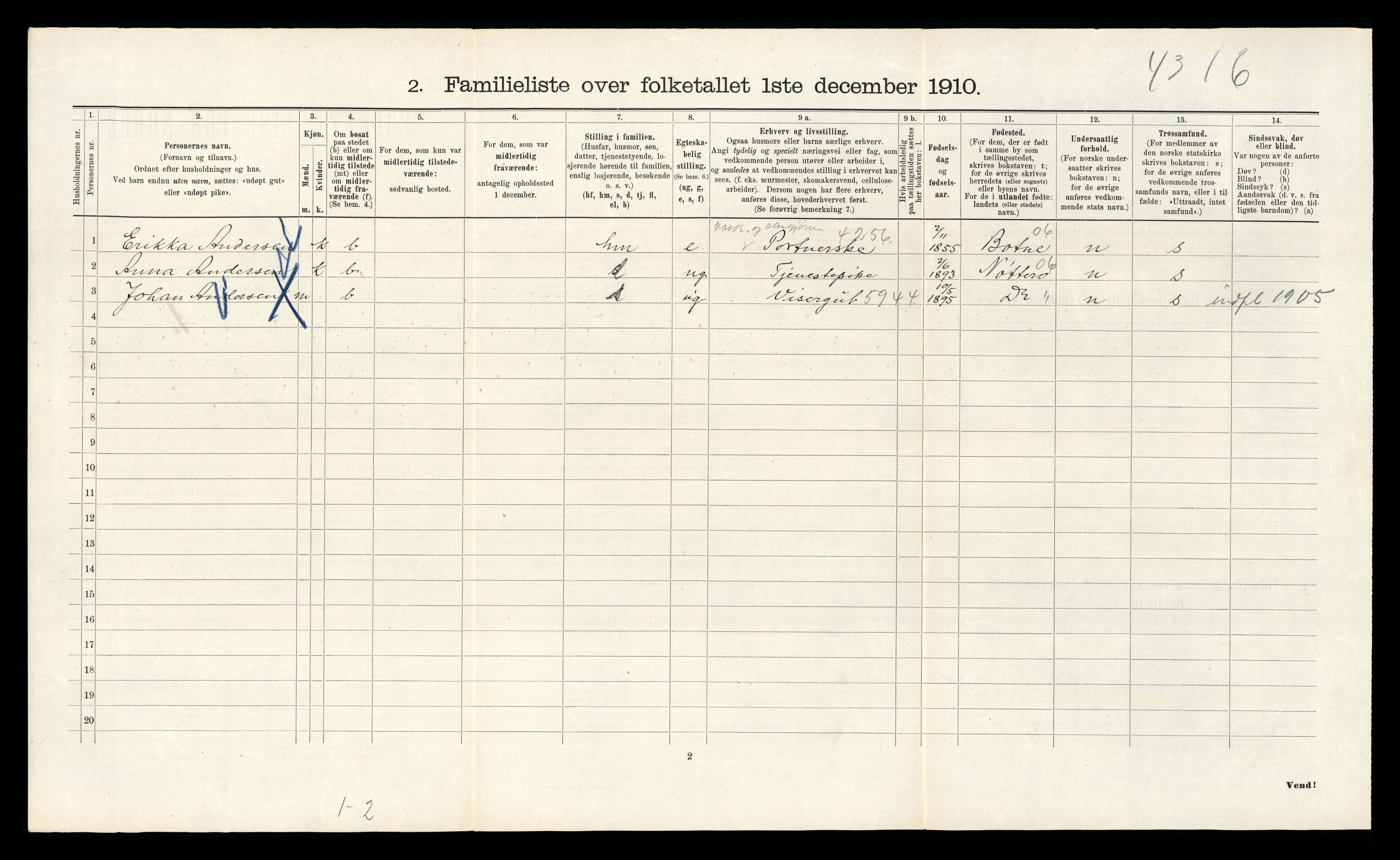 RA, 1910 census for Kristiania, 1910, p. 26084