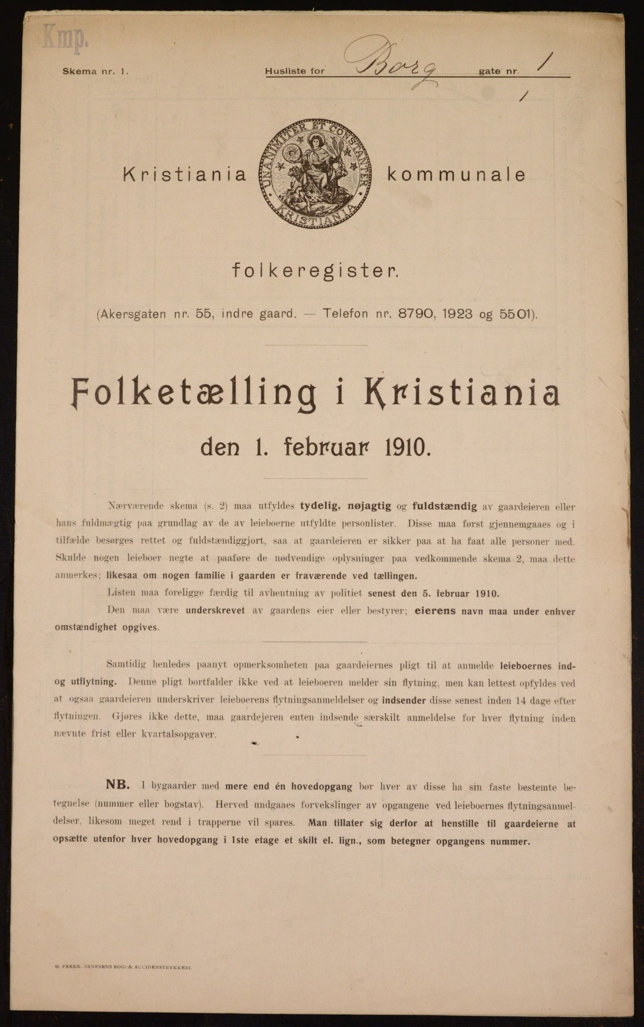 OBA, Municipal Census 1910 for Kristiania, 1910, p. 7387