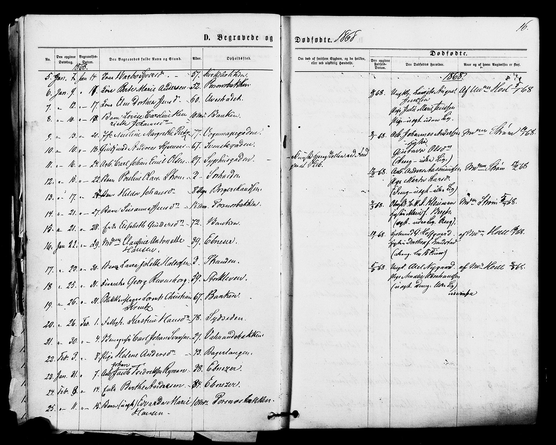 Halden prestekontor Kirkebøker, SAO/A-10909/F/Fa/L0010: Parish register (official) no. I 10, 1866-1877, p. 16