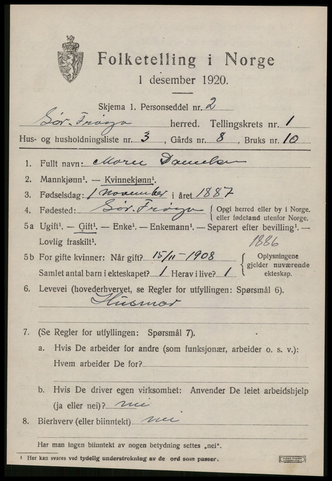 SAT, 1920 census for Sør-Frøya, 1920, p. 805