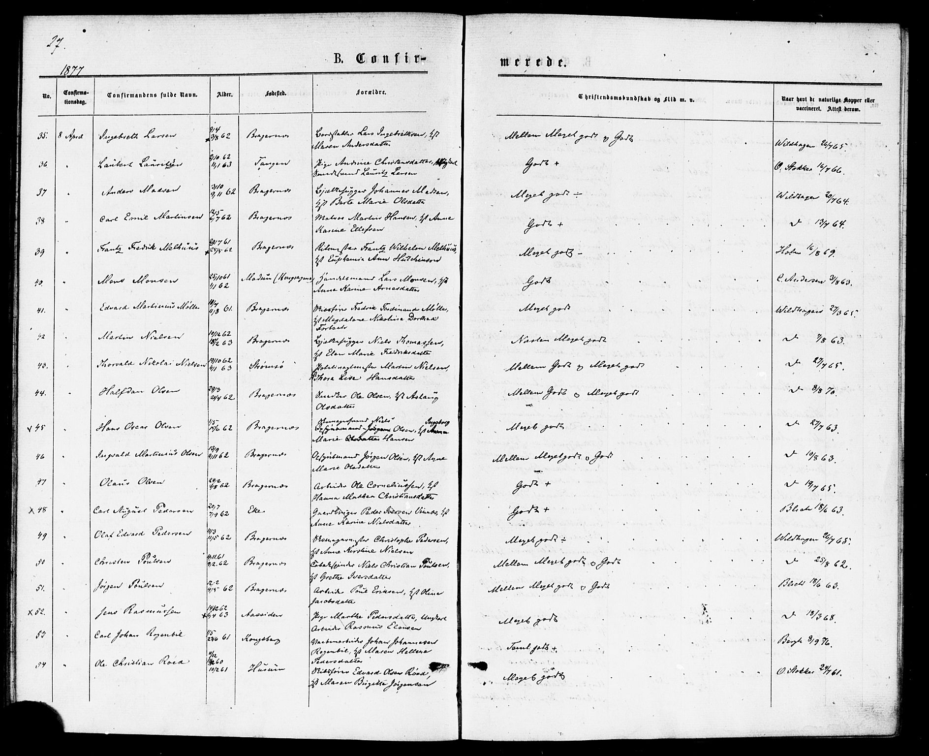 Bragernes kirkebøker, AV/SAKO-A-6/F/Fc/L0004: Parish register (official) no. III 4, 1875-1877, p. 27