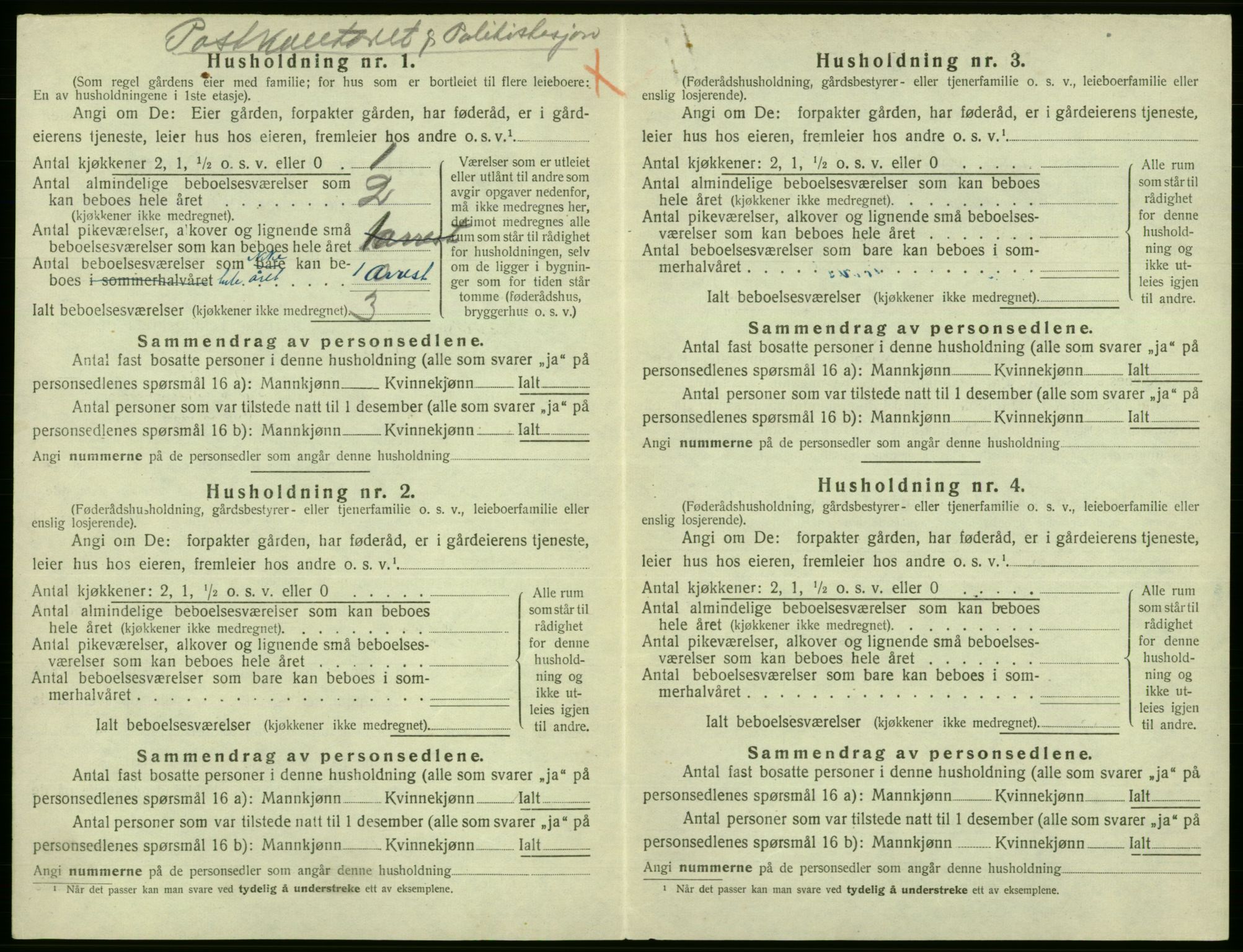 SAB, 1920 census for Fjell, 1920, p. 1082