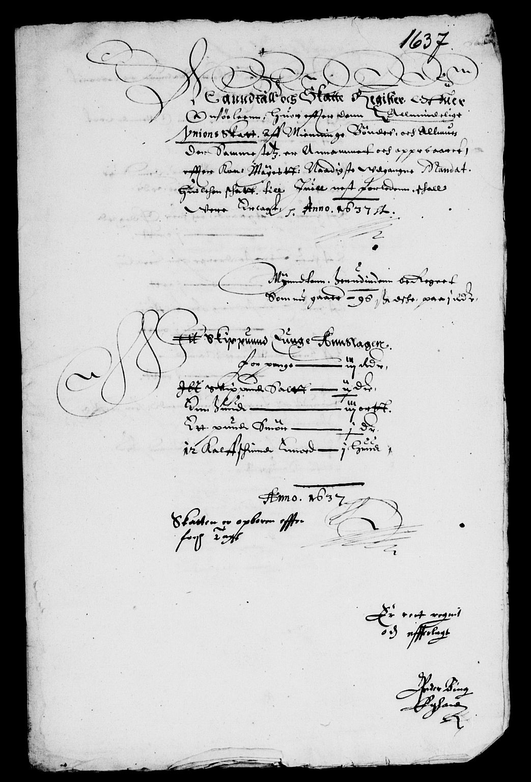 Rentekammeret inntil 1814, Reviderte regnskaper, Lensregnskaper, AV/RA-EA-5023/R/Rb/Rbe/L0001: Onsøy len, 1626-1639