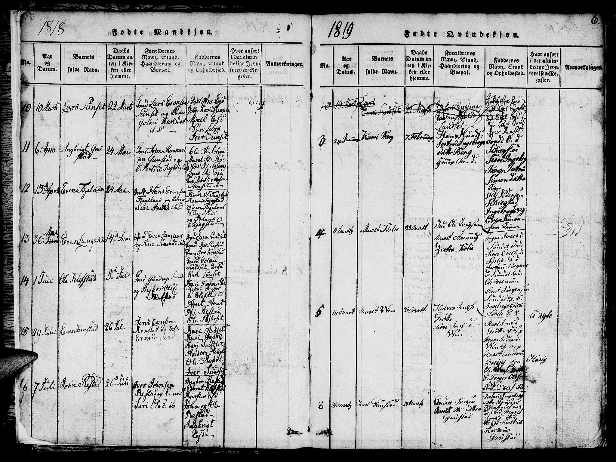 Ministerialprotokoller, klokkerbøker og fødselsregistre - Sør-Trøndelag, SAT/A-1456/694/L1130: Parish register (copy) no. 694C02, 1816-1857, p. 6