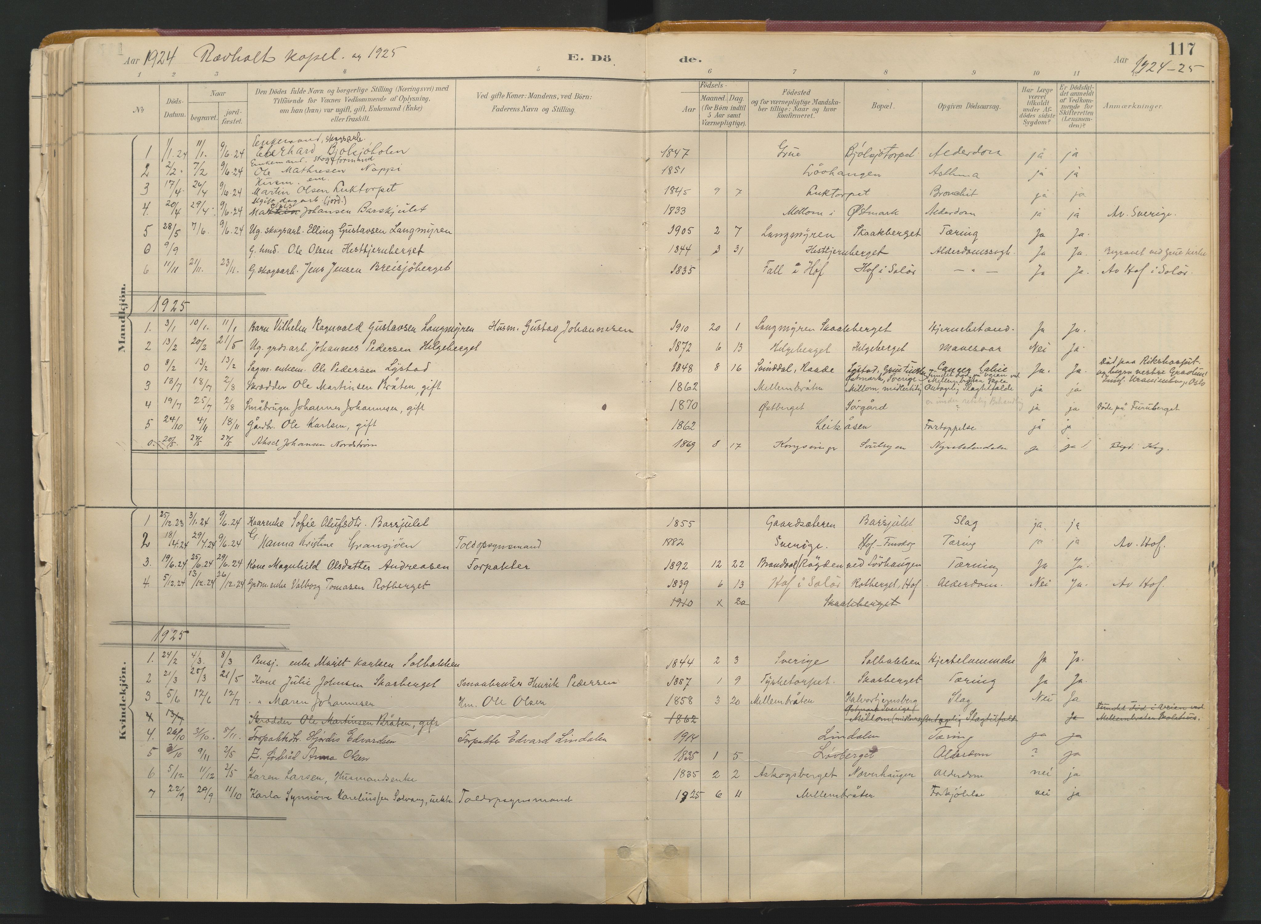 Grue prestekontor, SAH/PREST-036/H/Ha/Haa/L0017: Parish register (official) no. 17, 1892-1936, p. 117