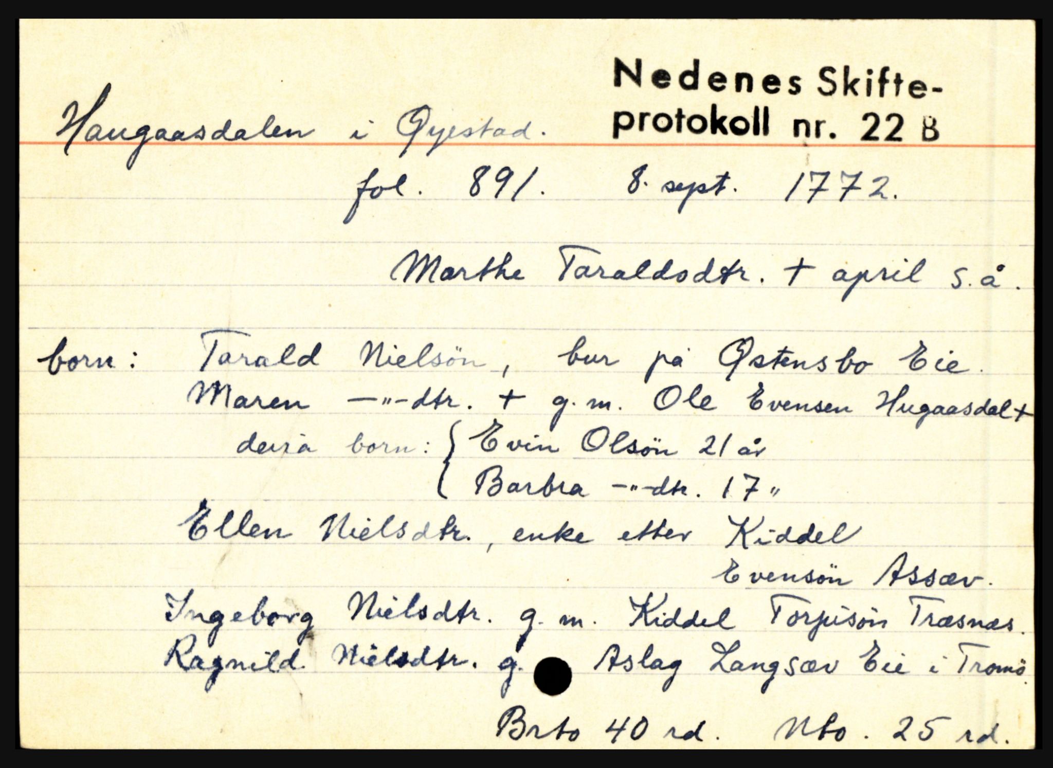 Nedenes sorenskriveri før 1824, AV/SAK-1221-0007/H, p. 11329