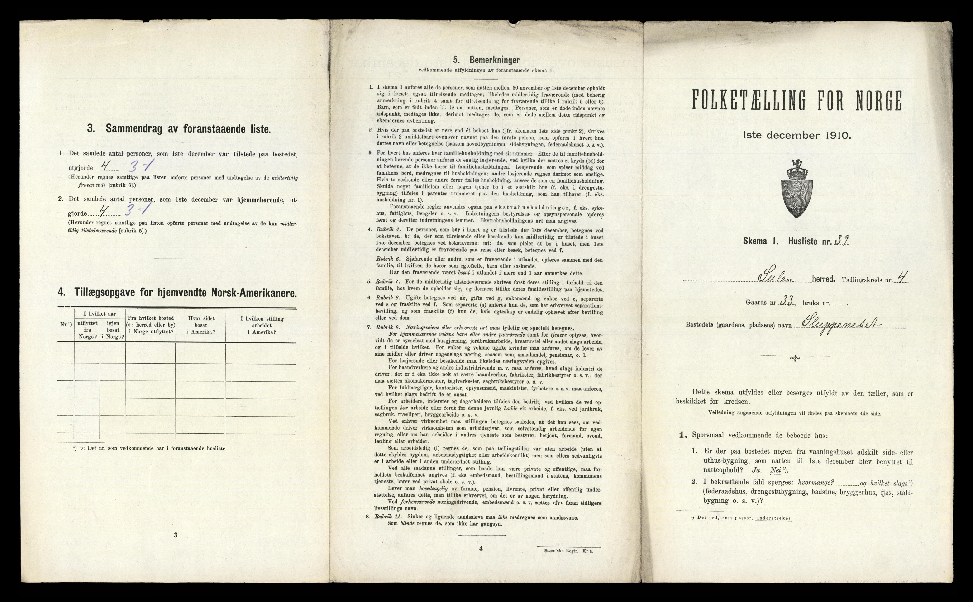 RA, 1910 census for Solund, 1910, p. 385