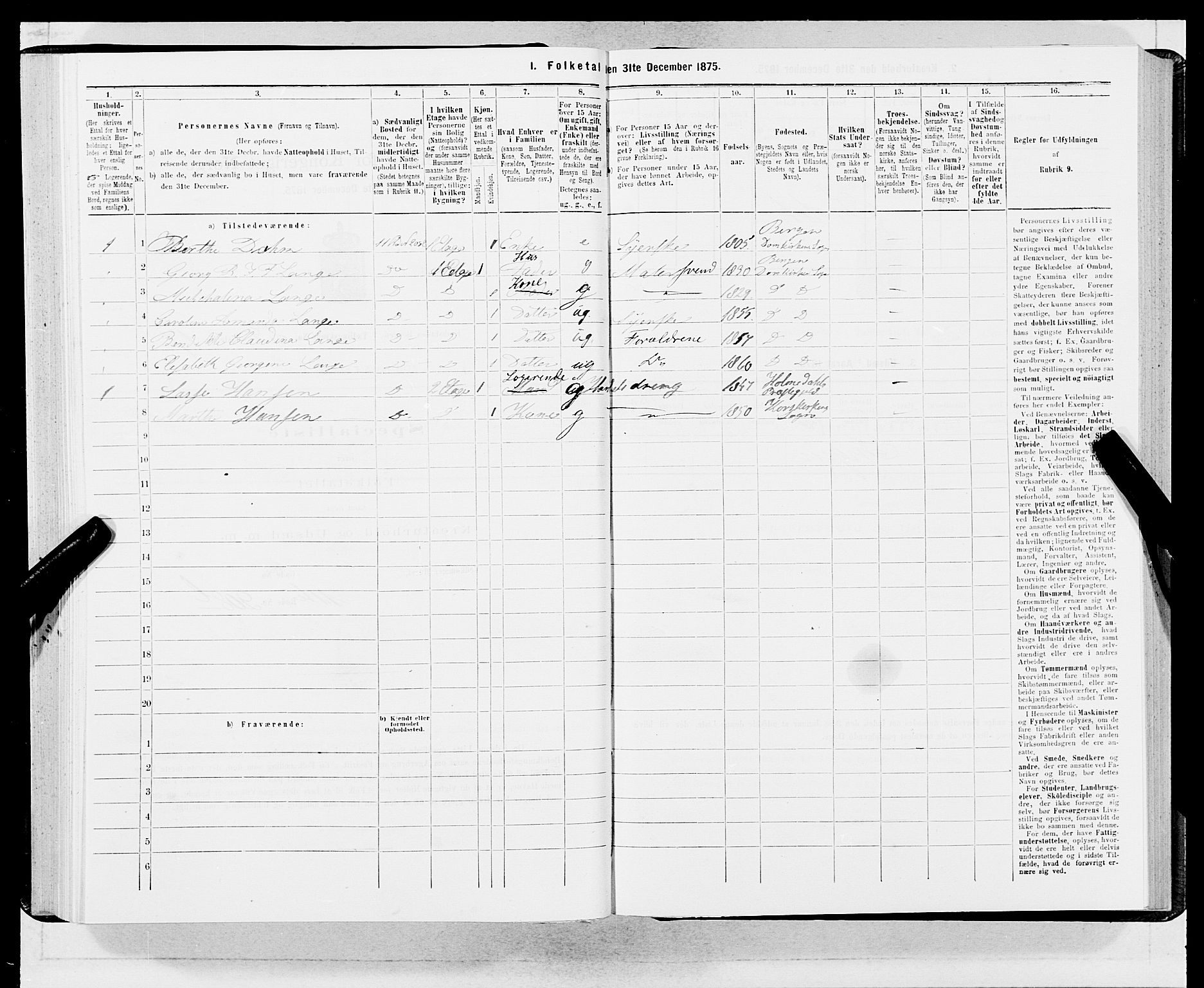 SAB, 1875 census for 1301 Bergen, 1875, p. 2760