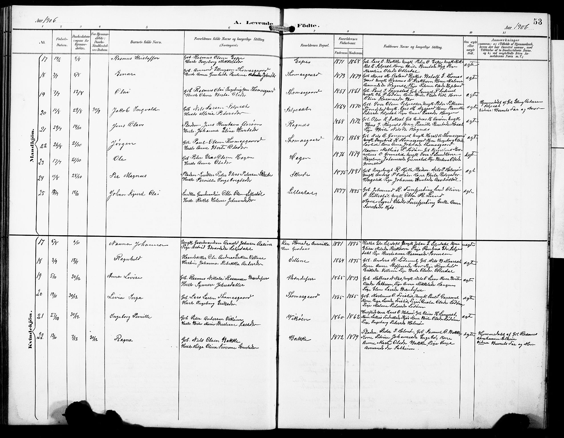 Hornindal sokneprestembete, SAB/A-82401/H/Hab: Parish register (copy) no. A 2, 1894-1927, p. 53