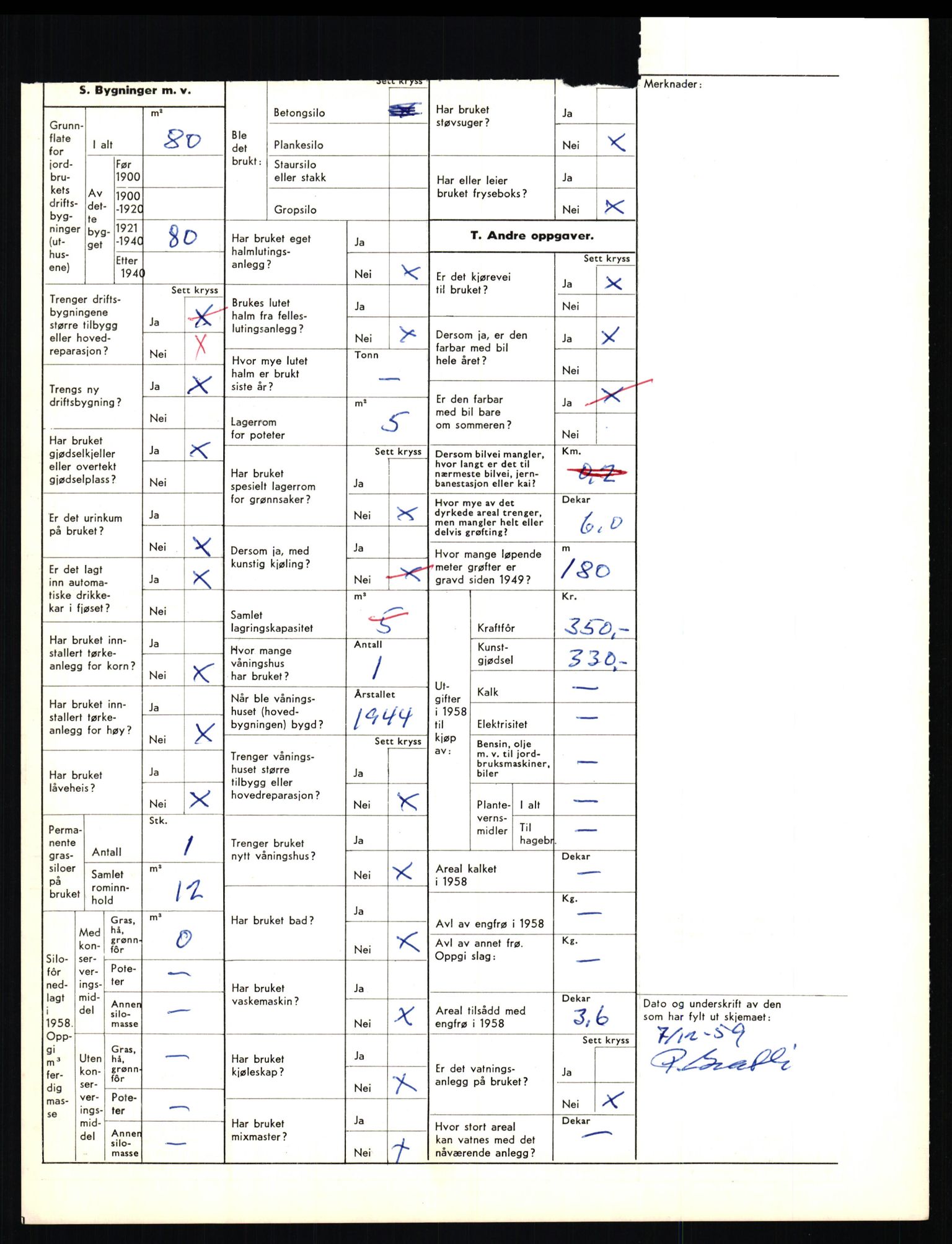 Statistisk sentralbyrå, Næringsøkonomiske emner, Jordbruk, skogbruk, jakt, fiske og fangst, AV/RA-S-2234/G/Gd/L0656: Troms: 1924 Målselv (kl. 0-3) og 1925 Sørreisa, 1959, p. 1931