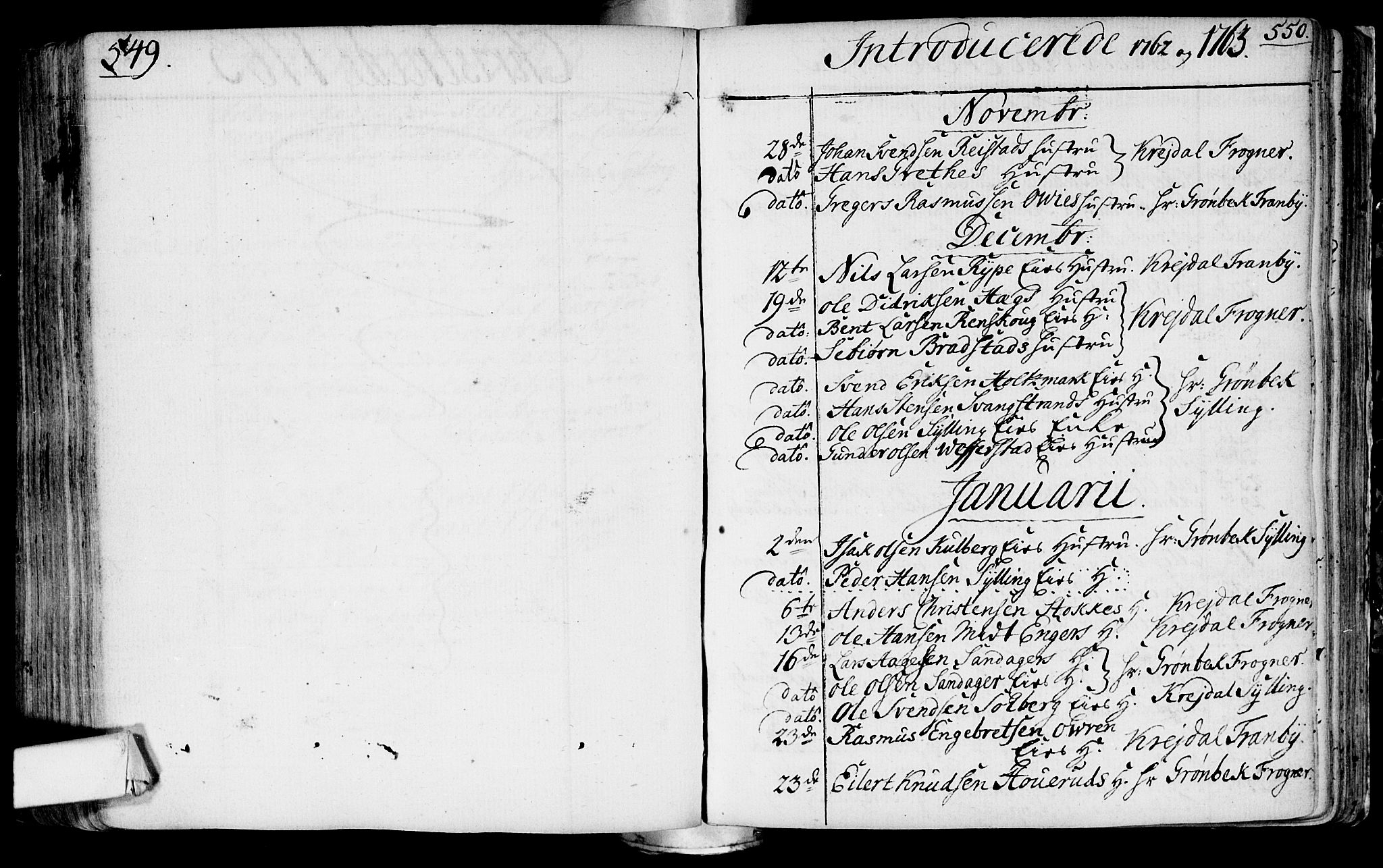 Lier kirkebøker, AV/SAKO-A-230/F/Fa/L0004: Parish register (official) no. I 4, 1749-1764, p. 549-550