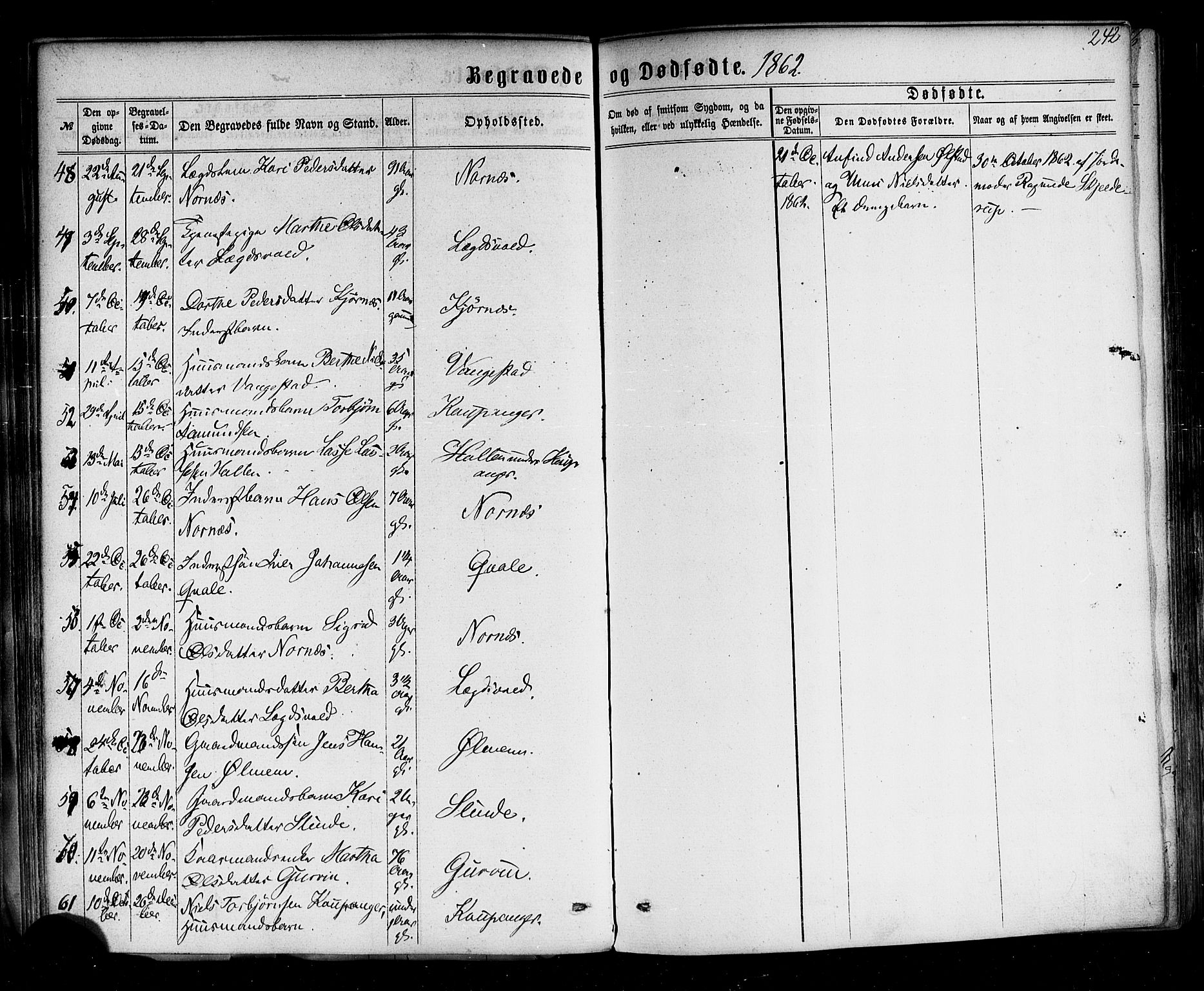 Sogndal sokneprestembete, AV/SAB-A-81301/H/Haa/Haaa/L0013: Parish register (official) no. A 13, 1859-1877, p. 242