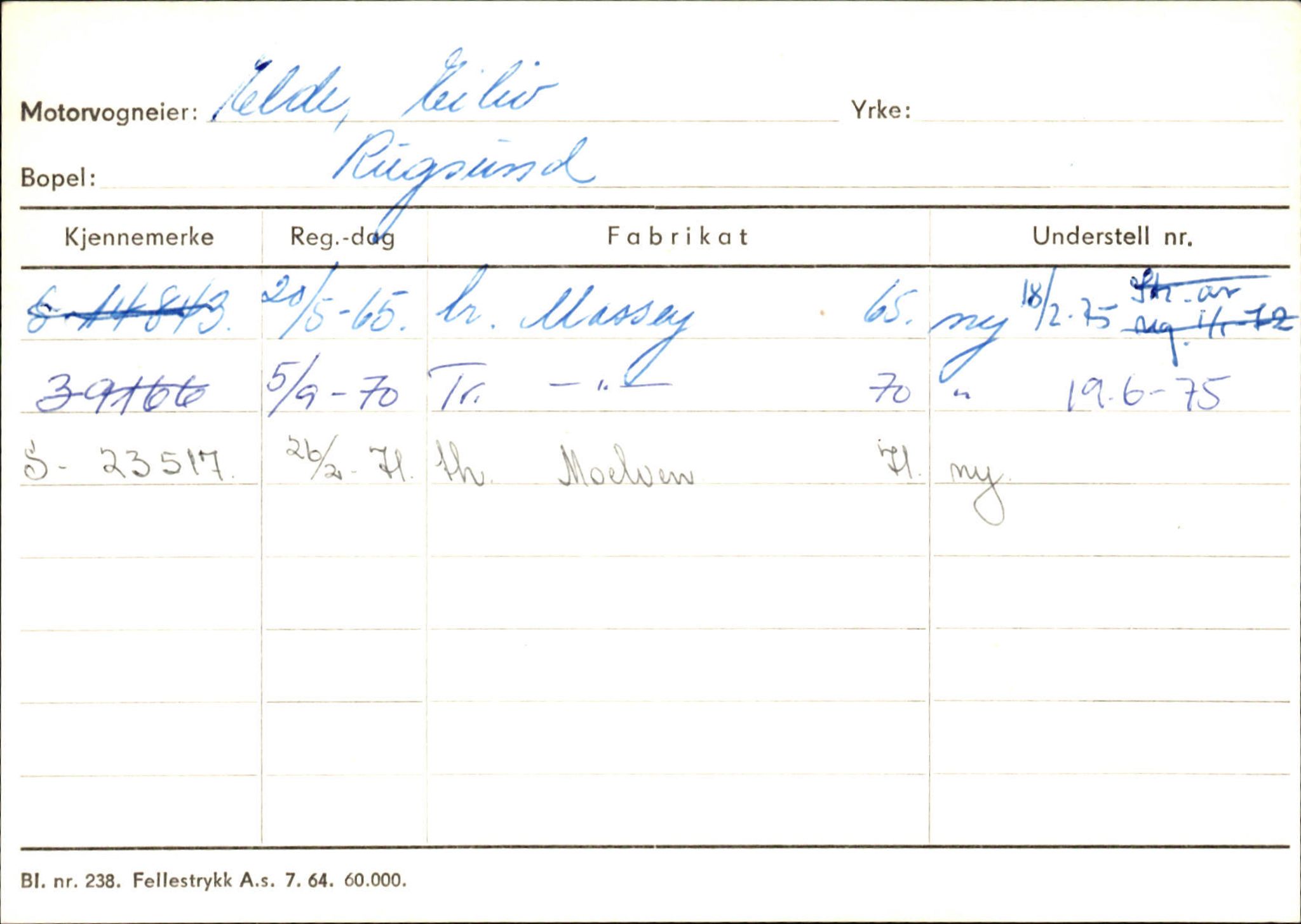 Statens vegvesen, Sogn og Fjordane vegkontor, AV/SAB-A-5301/4/F/L0133: Eigarregister Bremanger A-Å. Gaular A-H, 1945-1975, p. 267