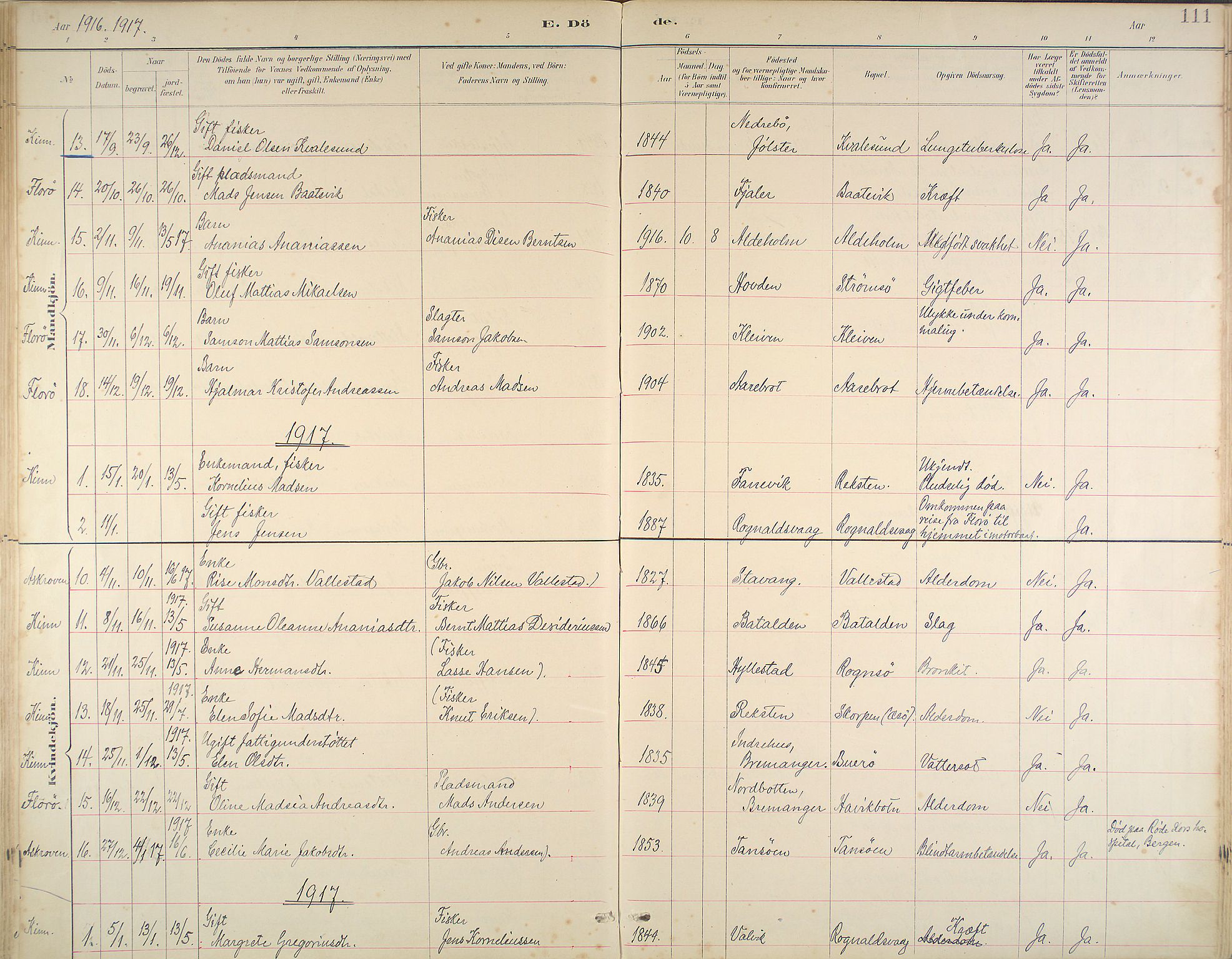Kinn sokneprestembete, SAB/A-80801/H/Haa/Haab/L0011: Parish register (official) no. B 11, 1886-1936, p. 111