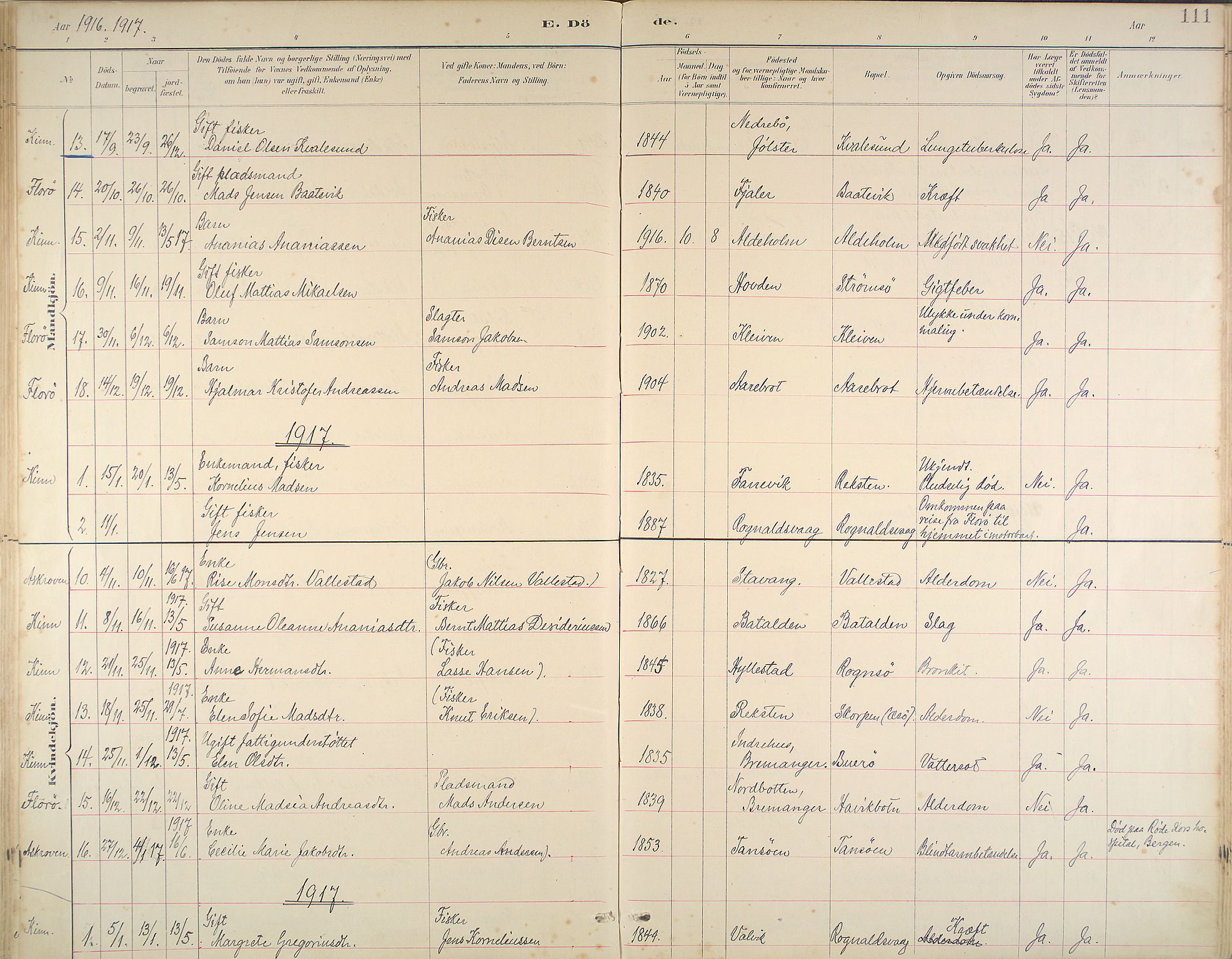 Kinn sokneprestembete, AV/SAB-A-80801/H/Haa/Haab/L0011: Parish register (official) no. B 11, 1886-1936, p. 111