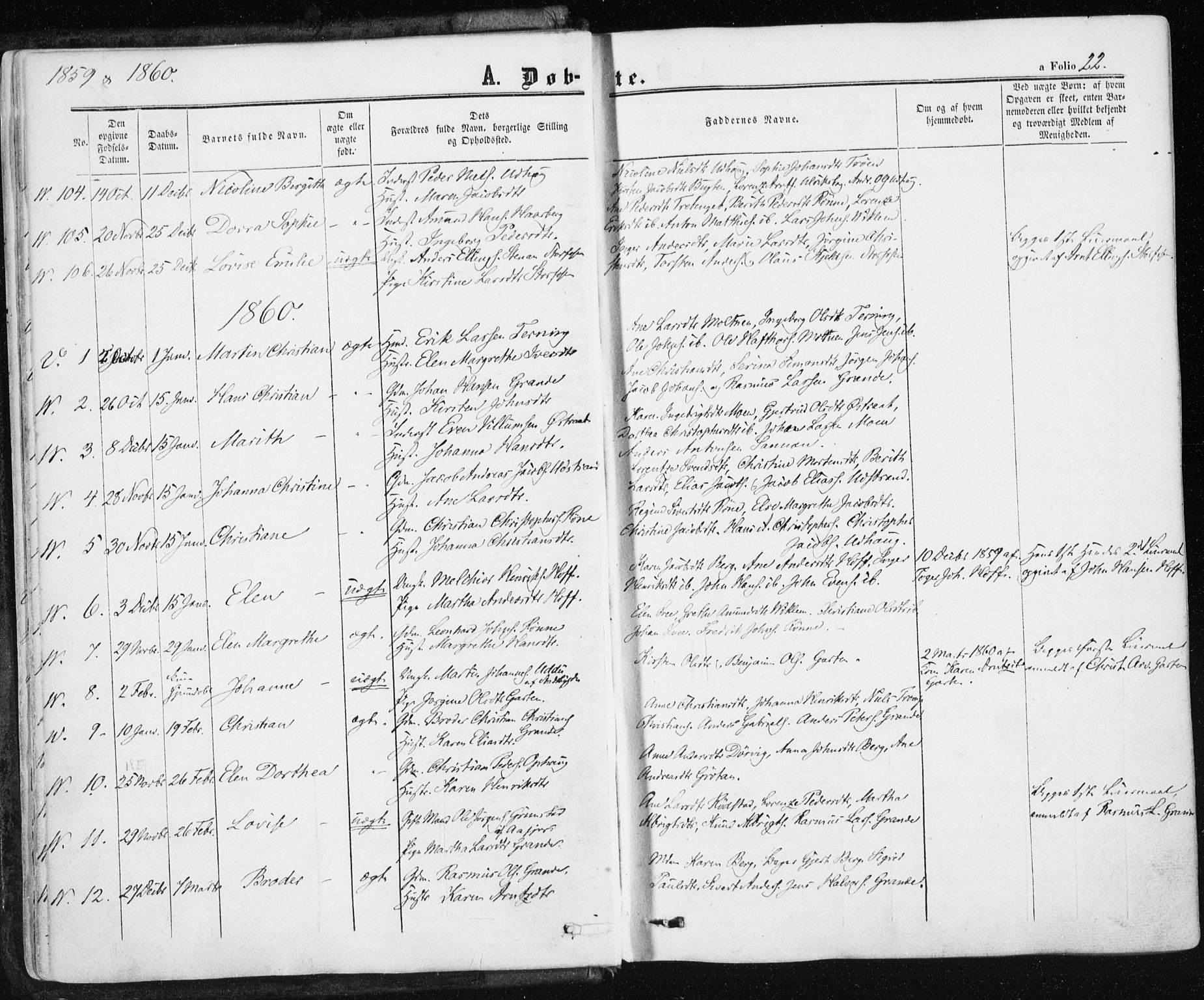 Ministerialprotokoller, klokkerbøker og fødselsregistre - Sør-Trøndelag, SAT/A-1456/659/L0737: Parish register (official) no. 659A07, 1857-1875, p. 22