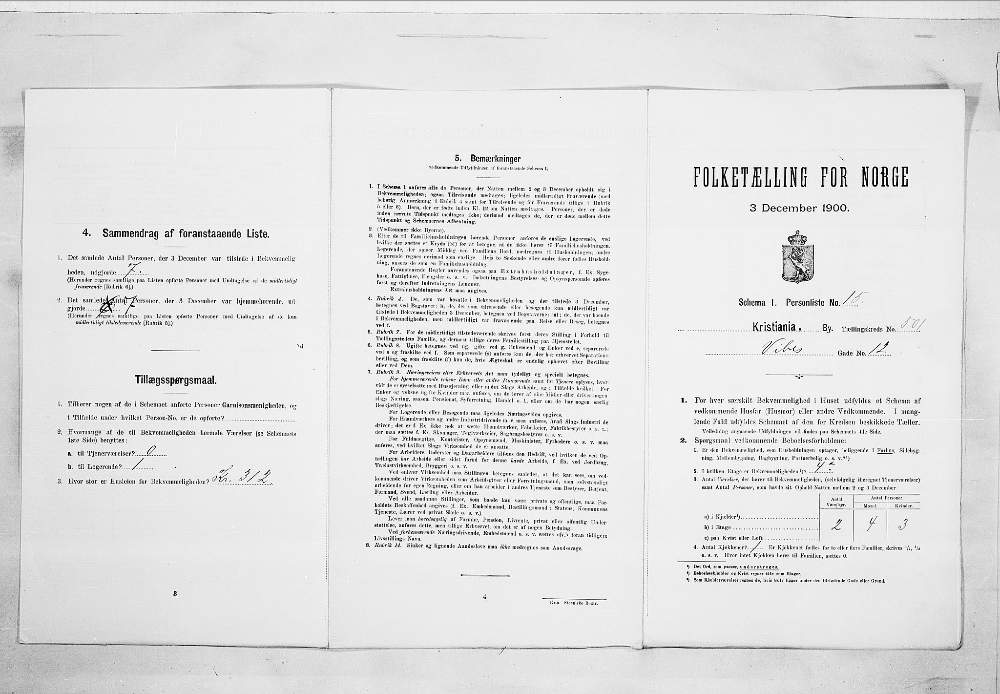 SAO, 1900 census for Kristiania, 1900, p. 112076