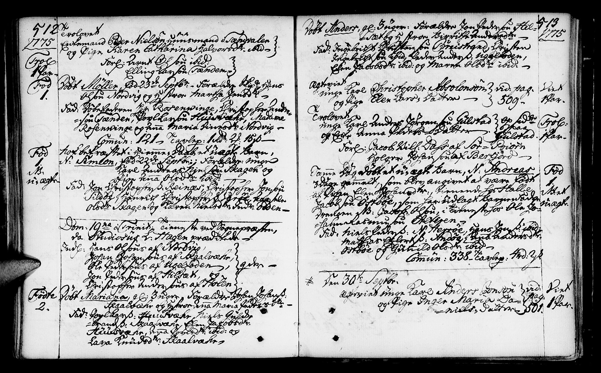 Ministerialprotokoller, klokkerbøker og fødselsregistre - Nordland, SAT/A-1459/817/L0260: Parish register (official) no. 817A02 /2, 1768-1776, p. 512-513