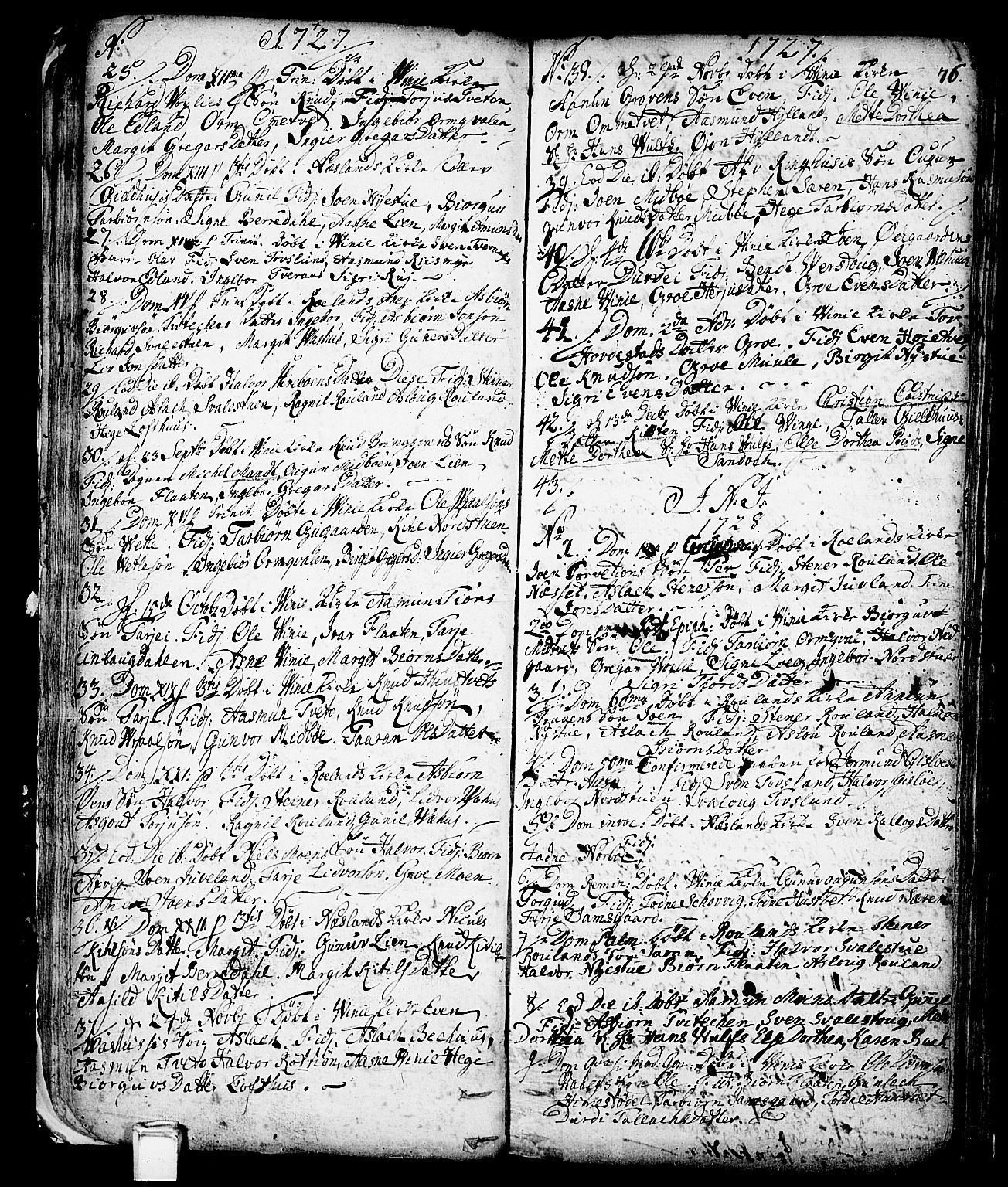 Vinje kirkebøker, SAKO/A-312/F/Fa/L0001: Parish register (official) no. I 1, 1717-1766, p. 76