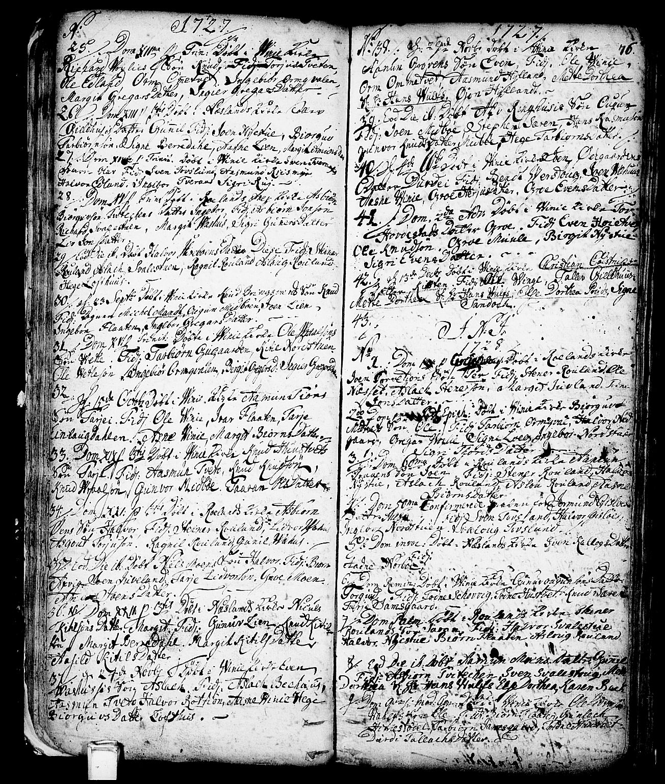 Vinje kirkebøker, AV/SAKO-A-312/F/Fa/L0001: Parish register (official) no. I 1, 1717-1766, p. 76