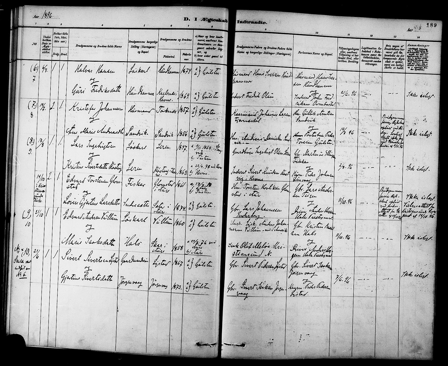 Ministerialprotokoller, klokkerbøker og fødselsregistre - Møre og Romsdal, AV/SAT-A-1454/577/L0896: Parish register (official) no. 577A03, 1880-1898, p. 189