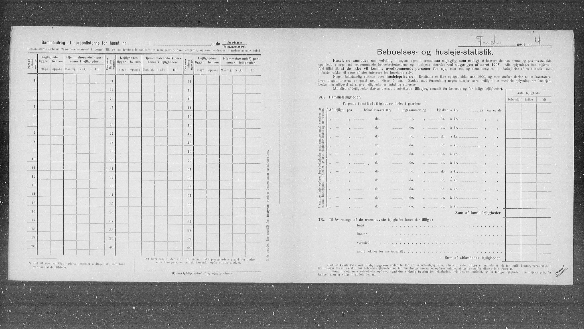 OBA, Municipal Census 1905 for Kristiania, 1905, p. 13841