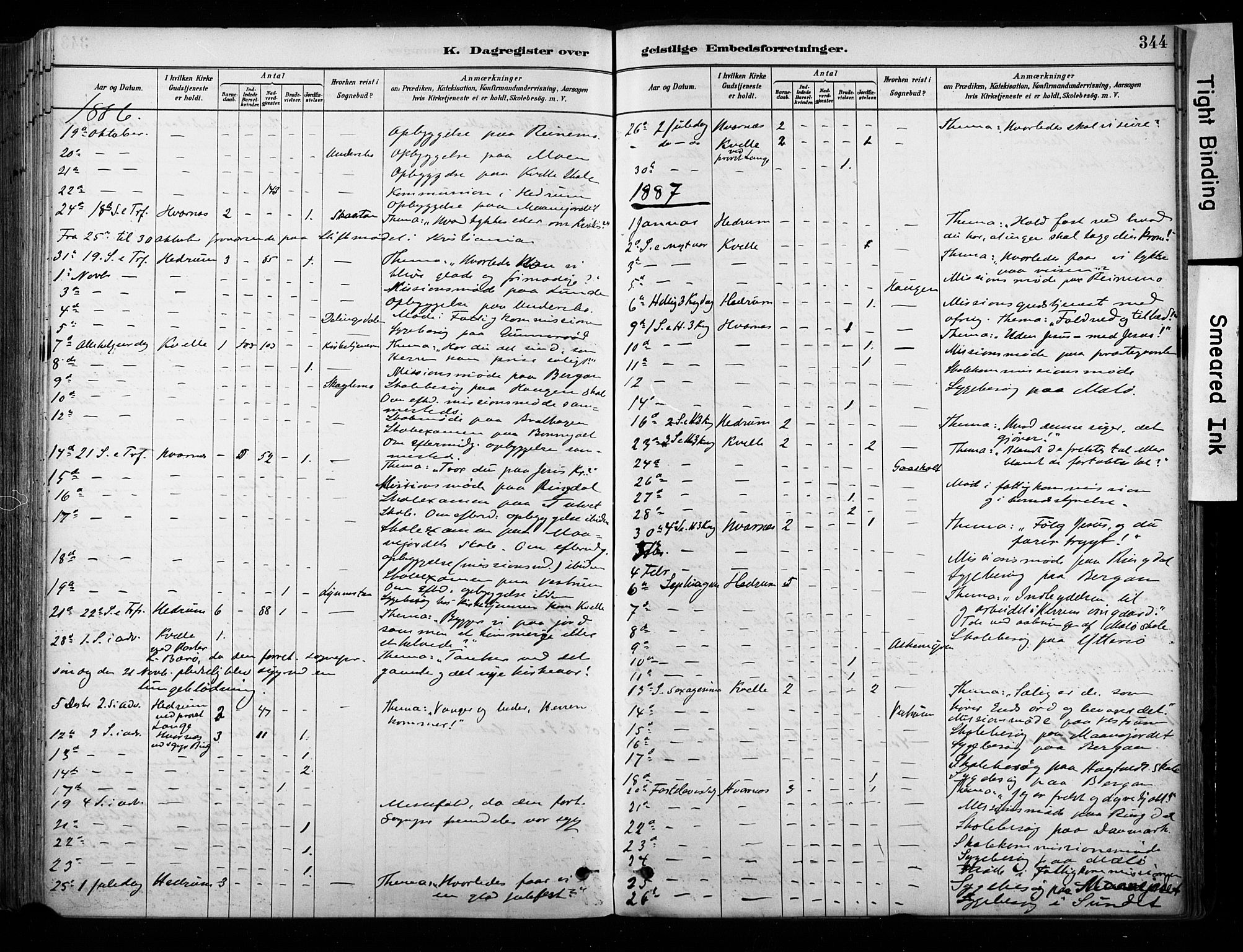 Hedrum kirkebøker, AV/SAKO-A-344/F/Fa/L0009: Parish register (official) no. I 9, 1881-1903, p. 344