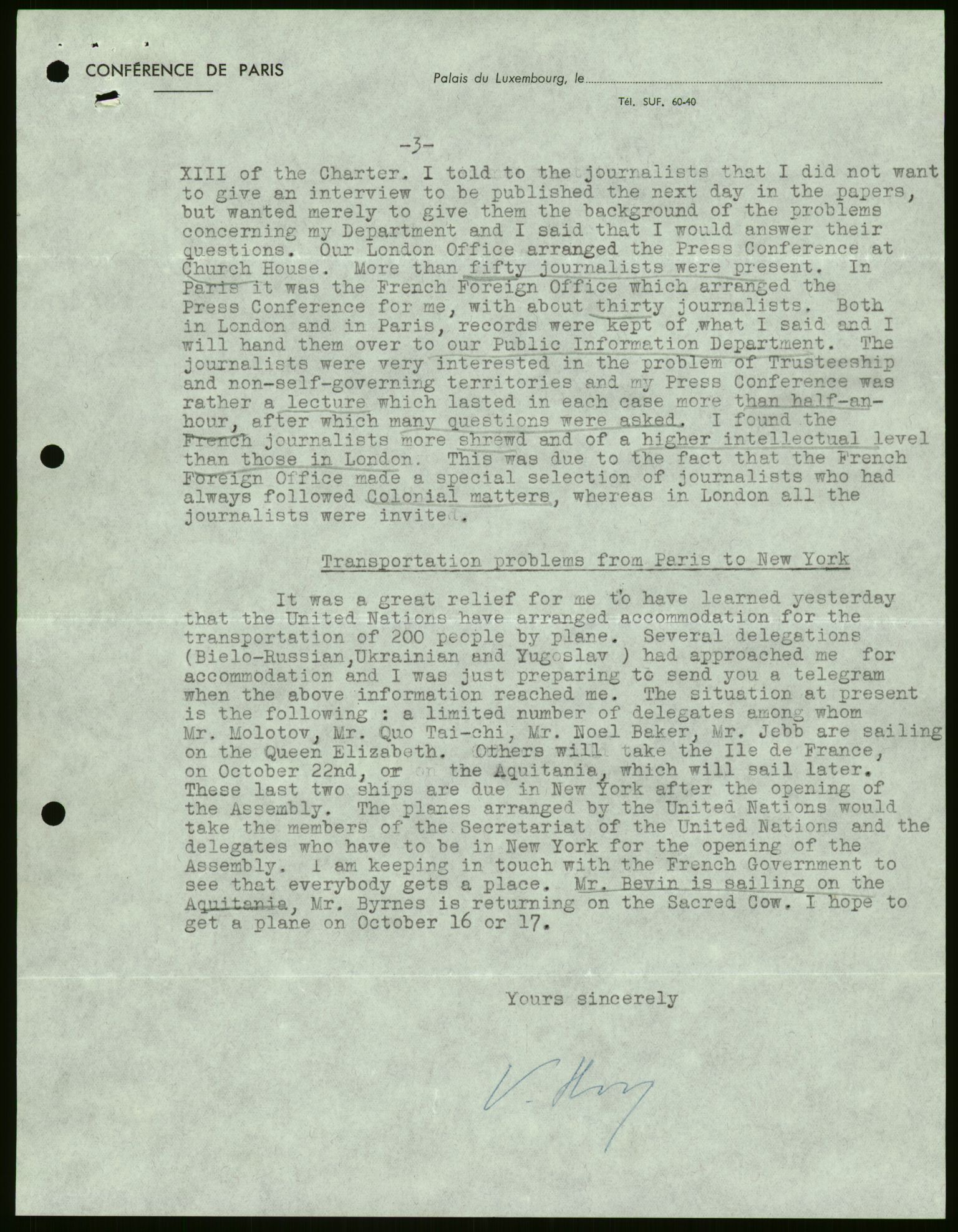 Lie, Trygve, AV/RA-PA-1407/D/L0019: Generalsekretærens papirer., 1946-1953, p. 9