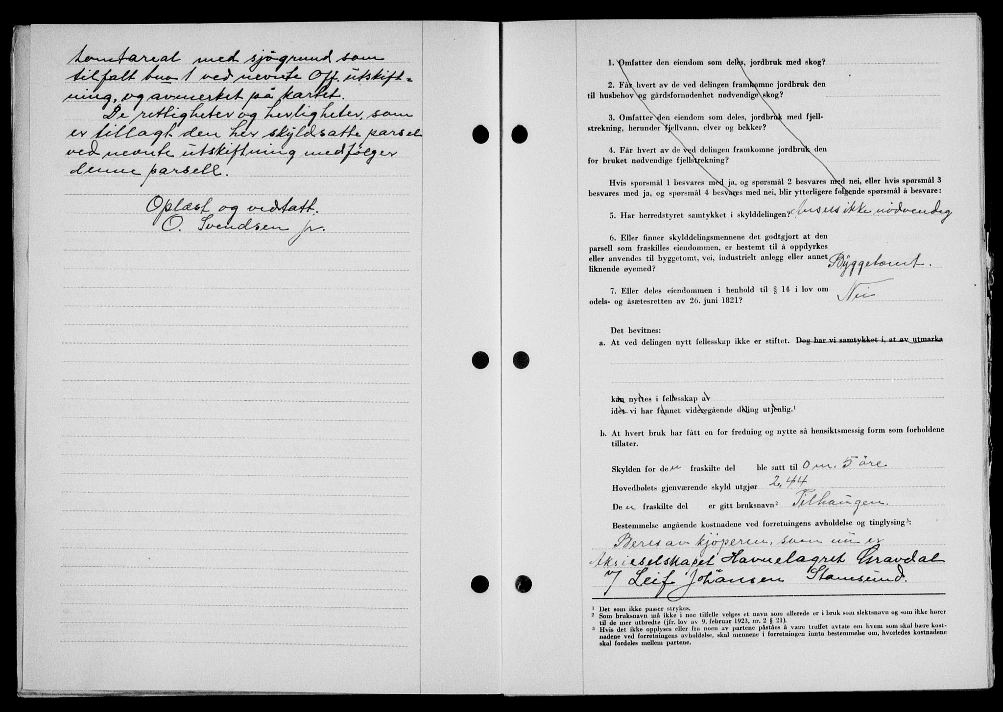 Lofoten sorenskriveri, SAT/A-0017/1/2/2C/L0016a: Mortgage book no. 16a, 1947-1947, Diary no: : 972/1947