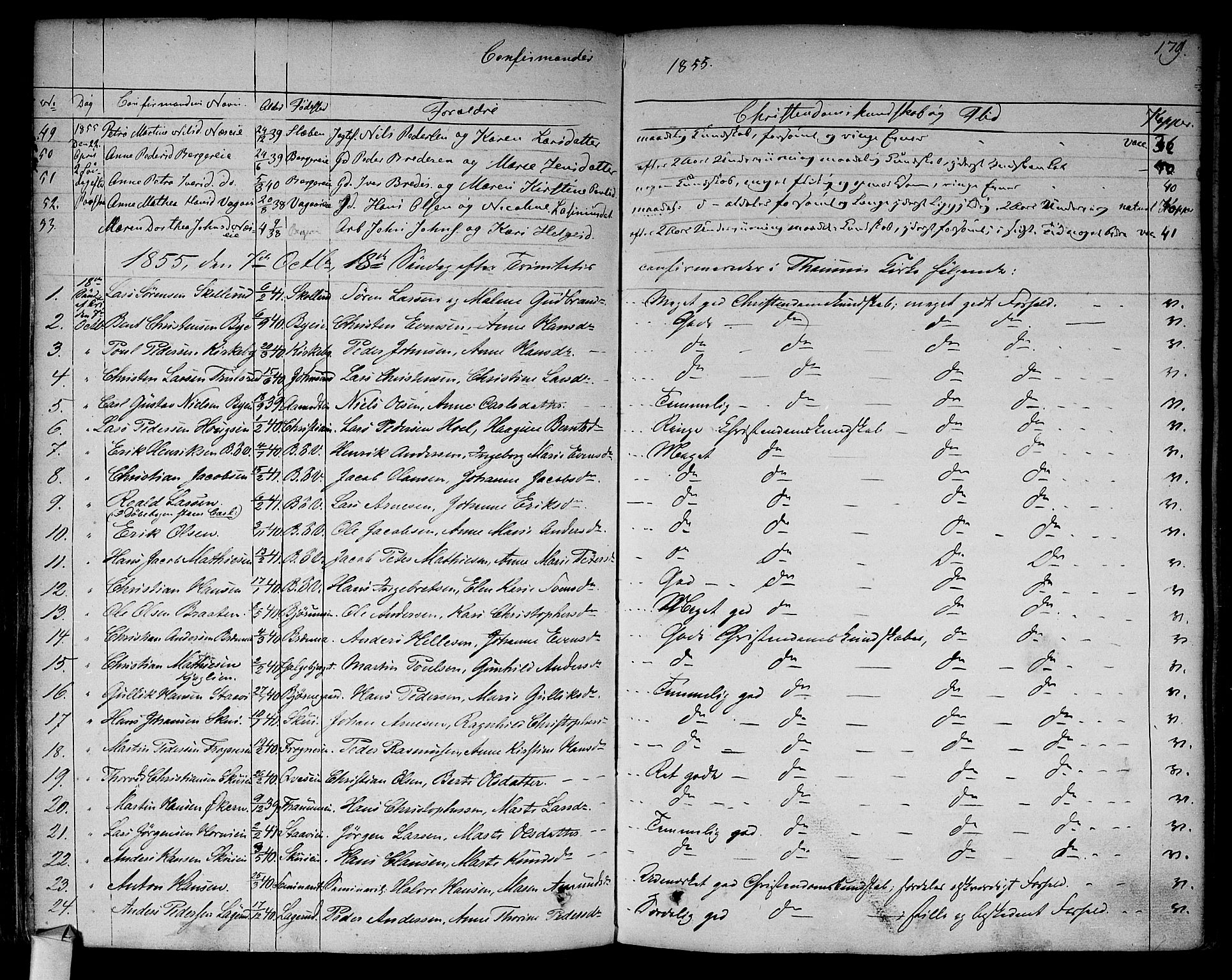 Asker prestekontor Kirkebøker, AV/SAO-A-10256a/F/Fa/L0009: Parish register (official) no. I 9, 1825-1878, p. 179