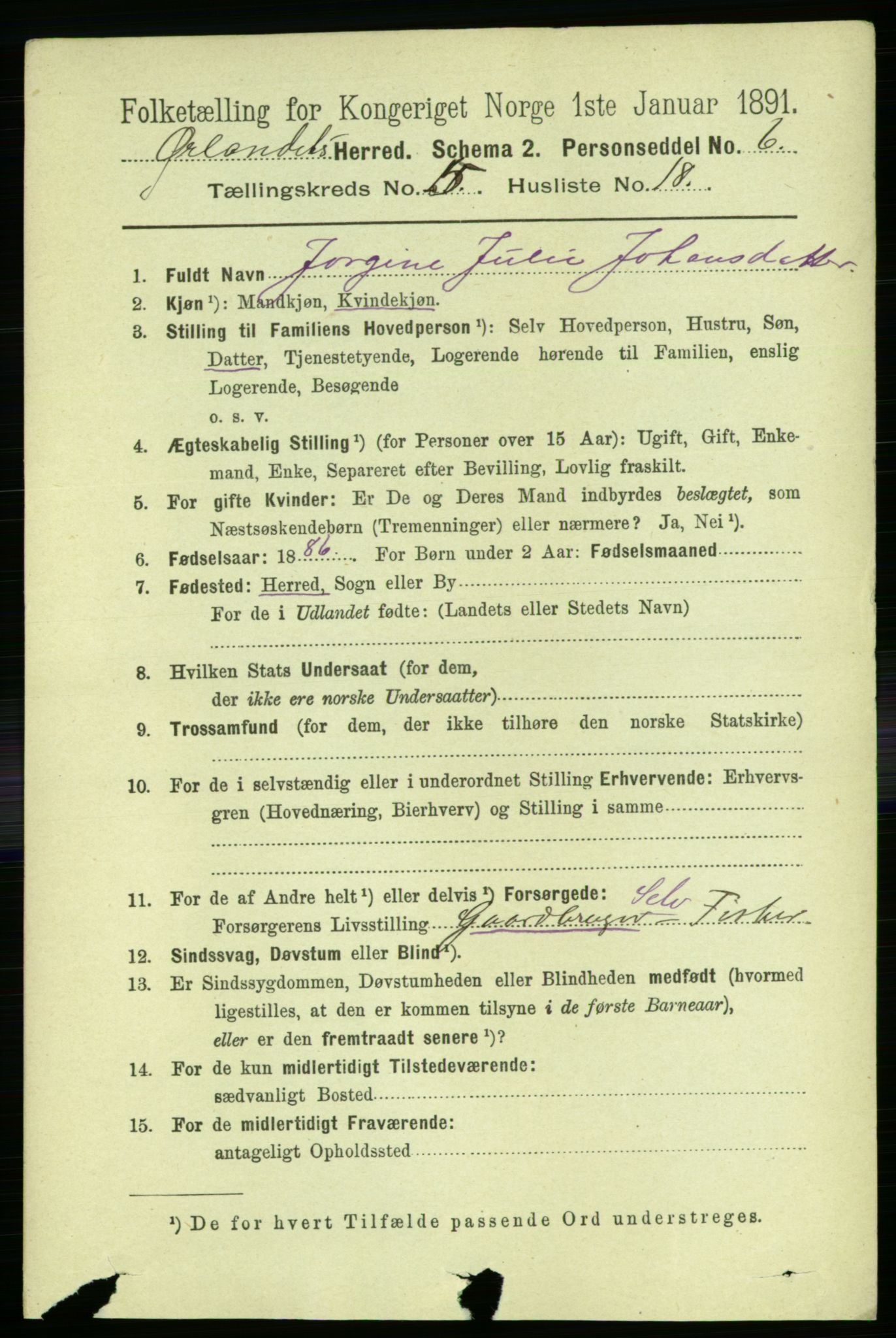 RA, 1891 census for 1621 Ørland, 1891, p. 1753