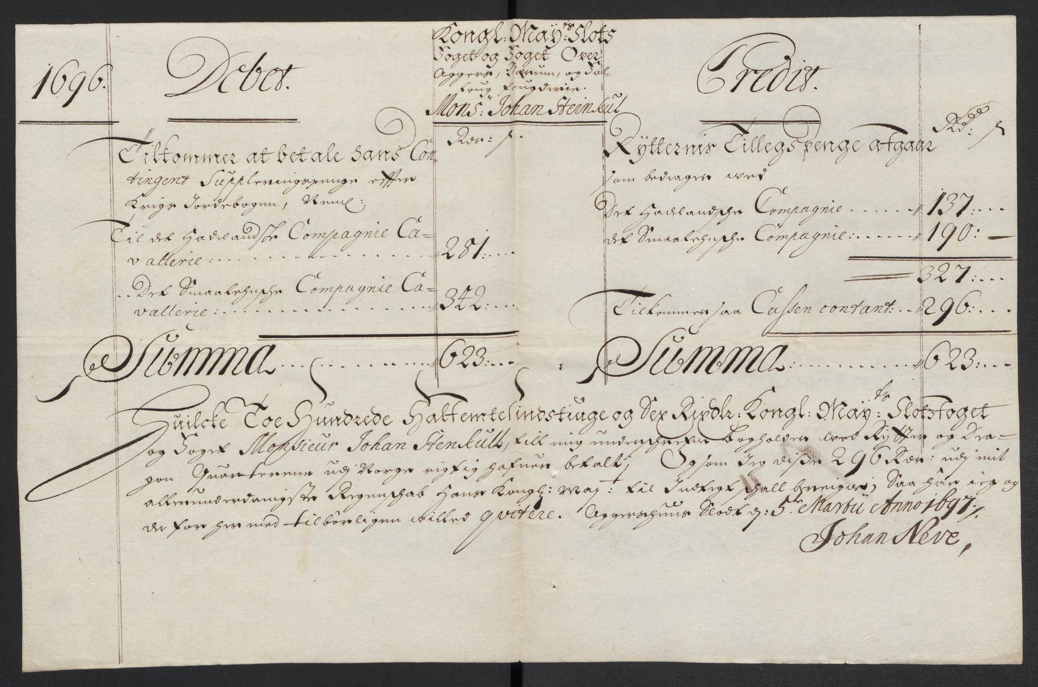 Rentekammeret inntil 1814, Reviderte regnskaper, Fogderegnskap, RA/EA-4092/R10/L0440: Fogderegnskap Aker og Follo, 1696-1697, p. 170