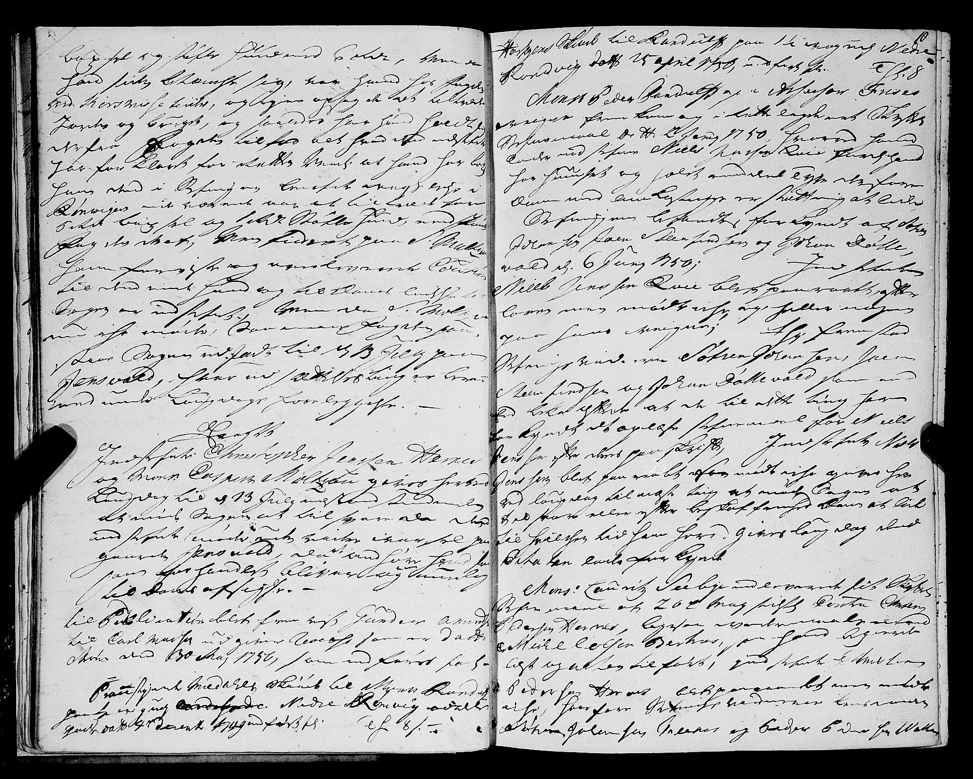 Salten sorenskriveri, AV/SAT-A-4578/1/1/1A/L0008: Tingbok, 1750-1753, p. 9b-10a