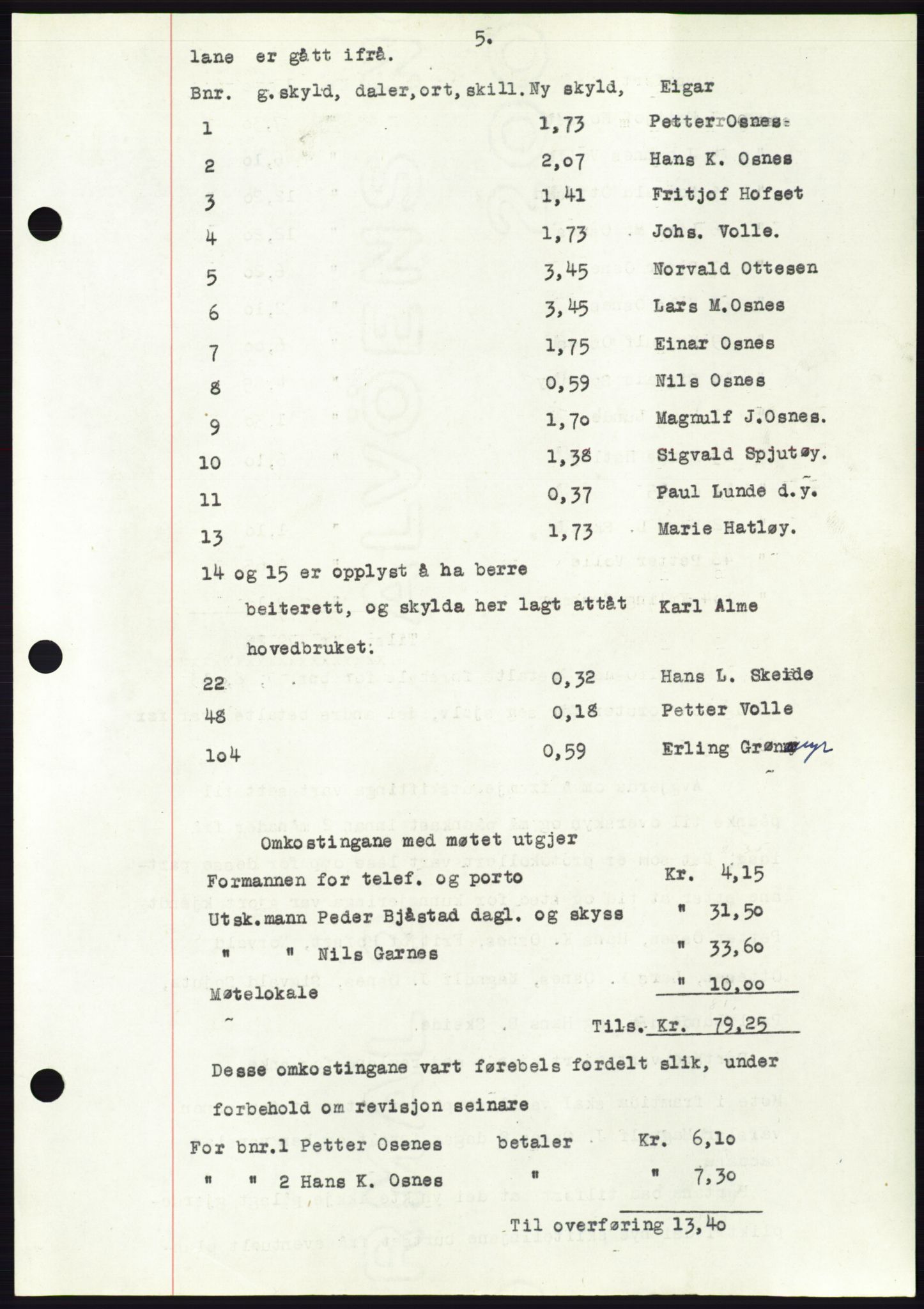 Søre Sunnmøre sorenskriveri, AV/SAT-A-4122/1/2/2C/L0099: Mortgage book no. 25A, 1954-1954, Diary no: : 3319/1954