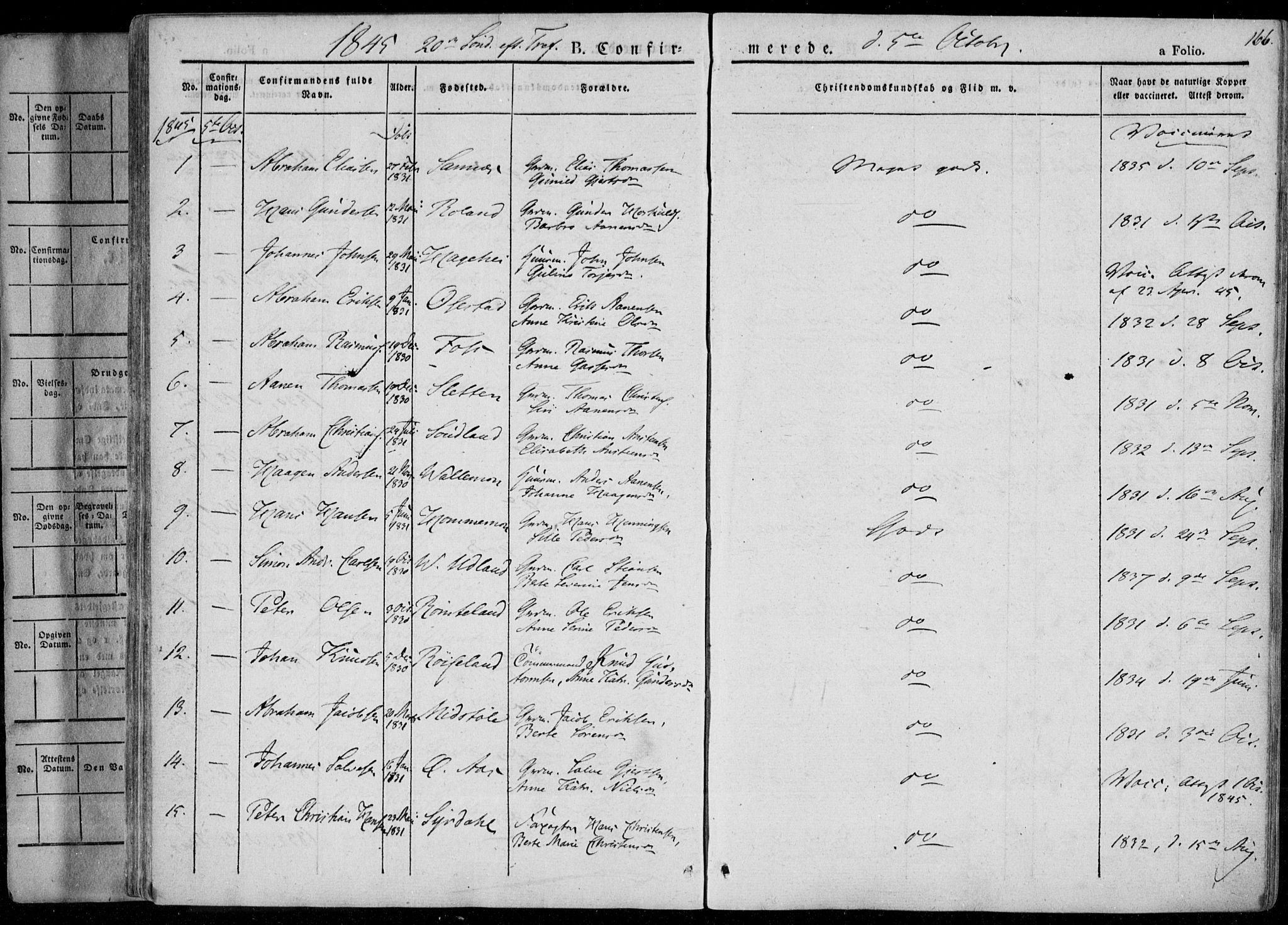 Sør-Audnedal sokneprestkontor, AV/SAK-1111-0039/F/Fa/Fab/L0006: Parish register (official) no. A 6, 1829-1855, p. 166