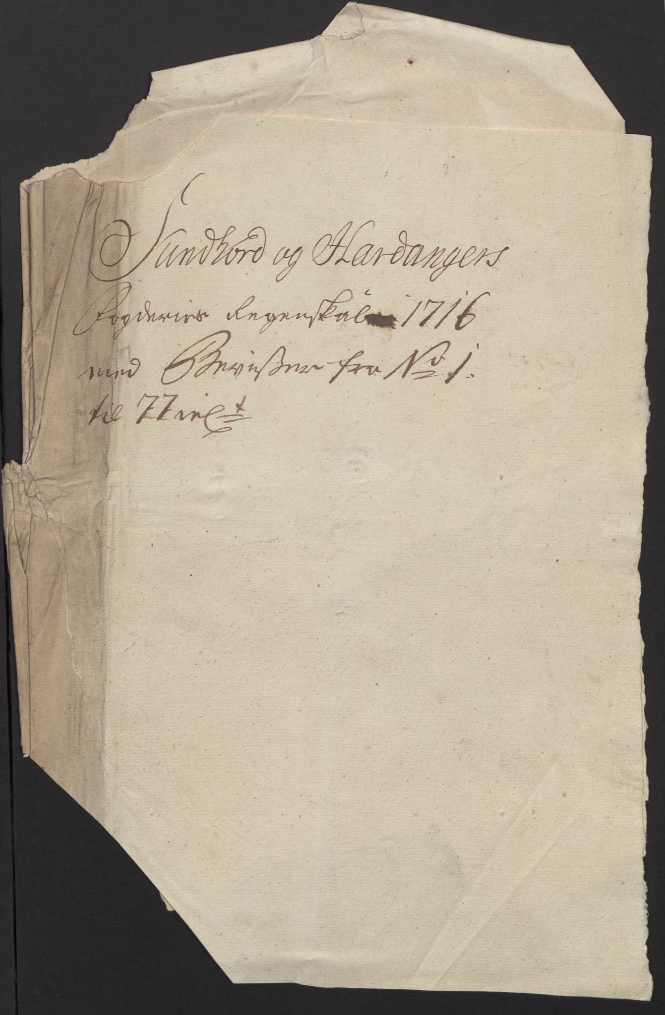 Rentekammeret inntil 1814, Reviderte regnskaper, Fogderegnskap, RA/EA-4092/R48/L2992: Fogderegnskap Sunnhordland og Hardanger, 1716, p. 4