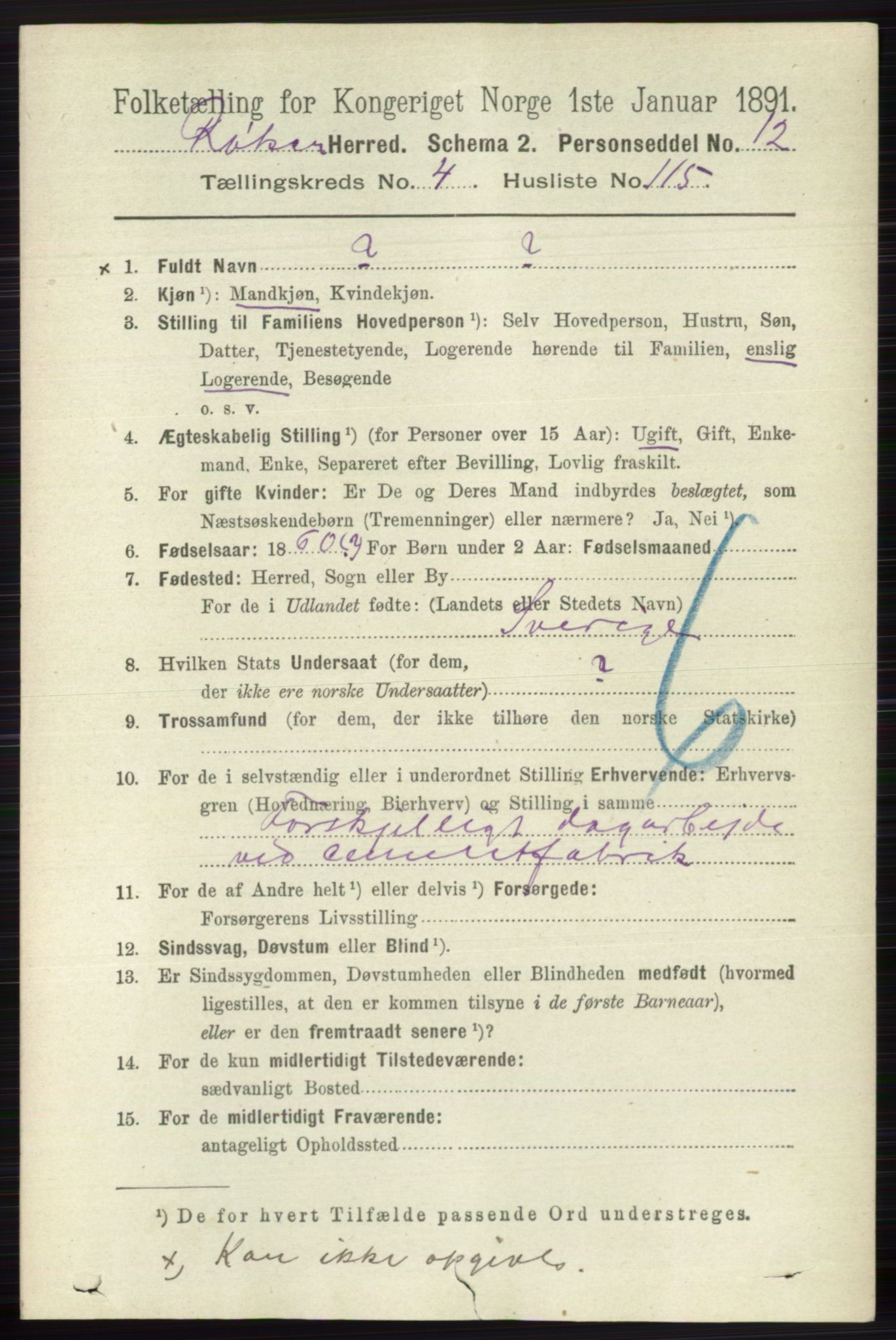 RA, 1891 census for 0627 Røyken, 1891, p. 2756