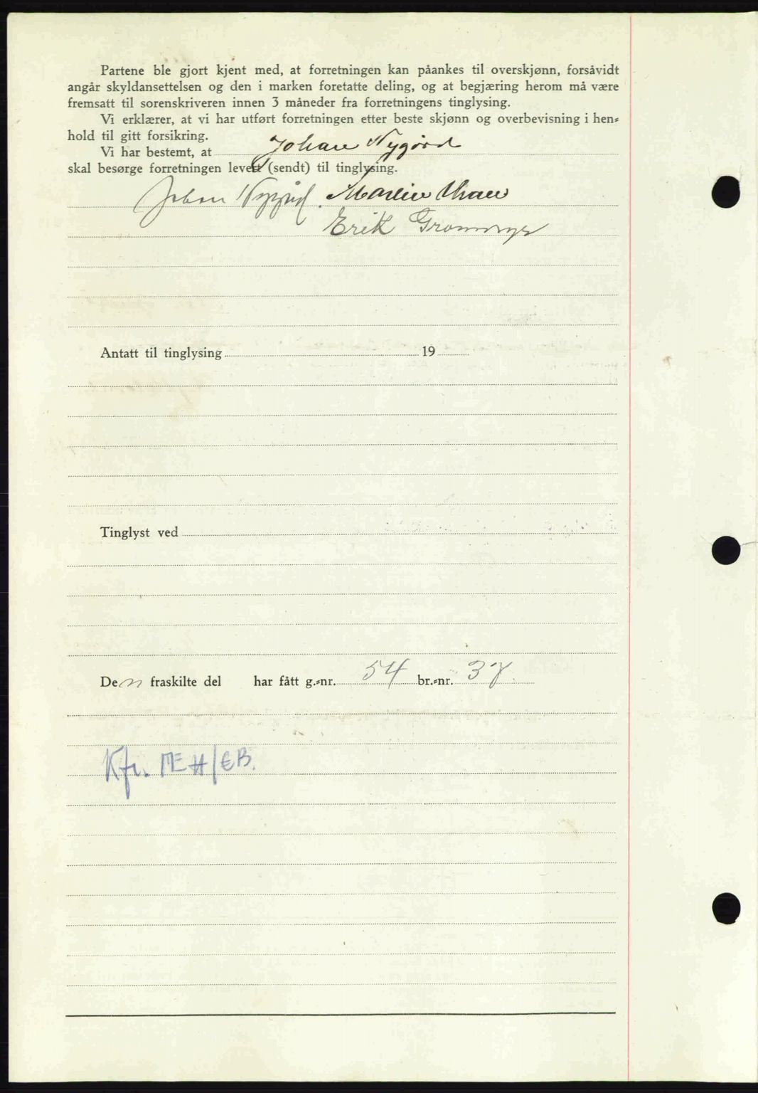 Nordmøre sorenskriveri, AV/SAT-A-4132/1/2/2Ca: Mortgage book no. A91, 1941-1942, Diary no: : 1816/1941