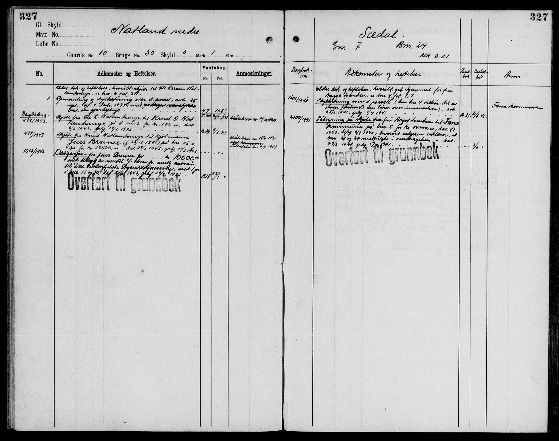 Midhordland sorenskriveri, AV/SAB-A-3001/1/G/Ga/Gab/L0050: Mortgage register no. II.A.b.50, p. 327