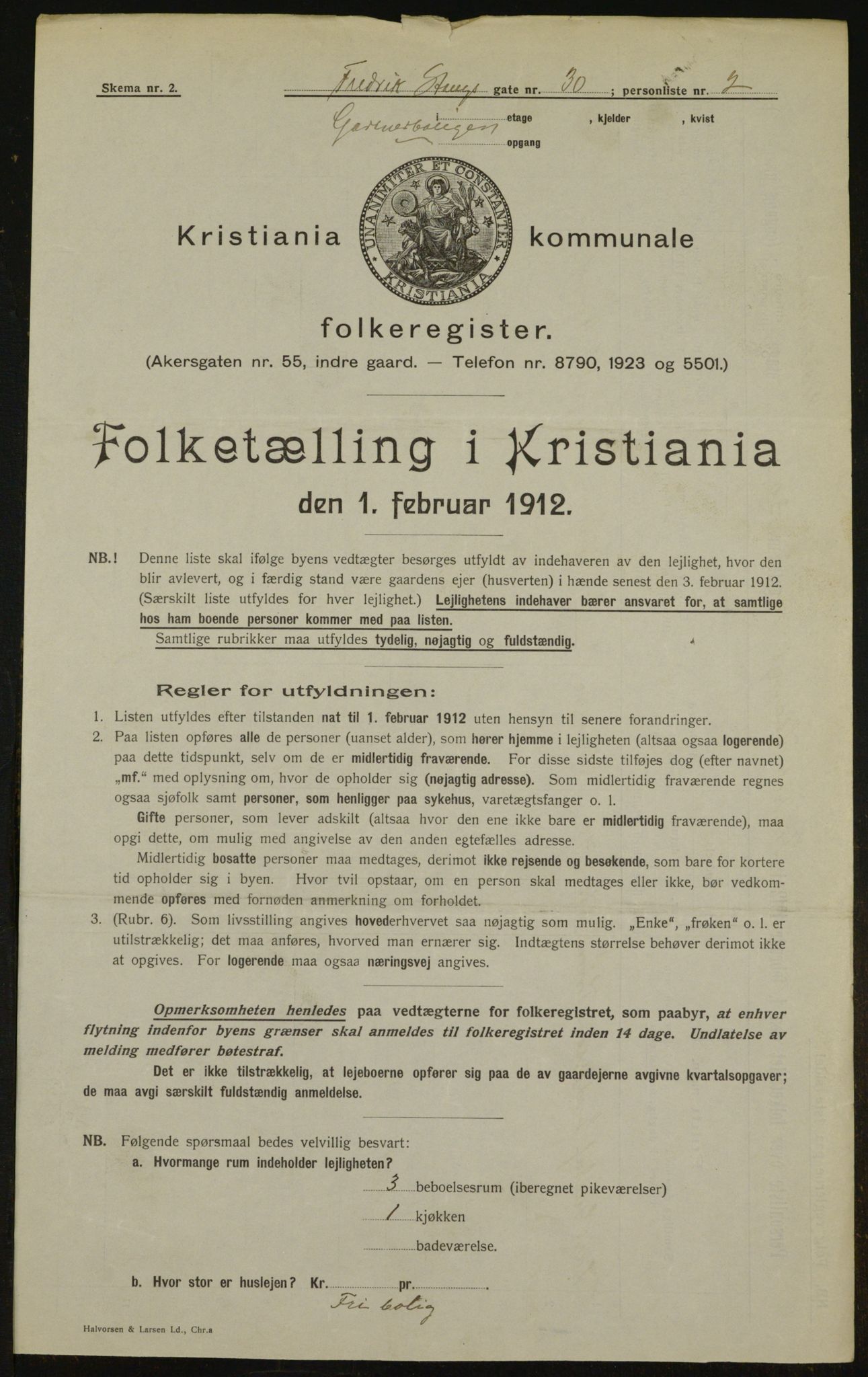 OBA, Municipal Census 1912 for Kristiania, 1912, p. 26672