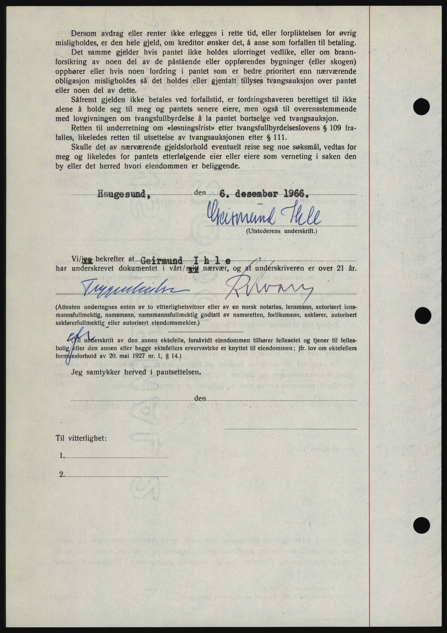 Haugesund tingrett, SAST/A-101415/01/II/IIC/L0056: Mortgage book no. B 56, 1966-1967, Diary no: : 195/1967